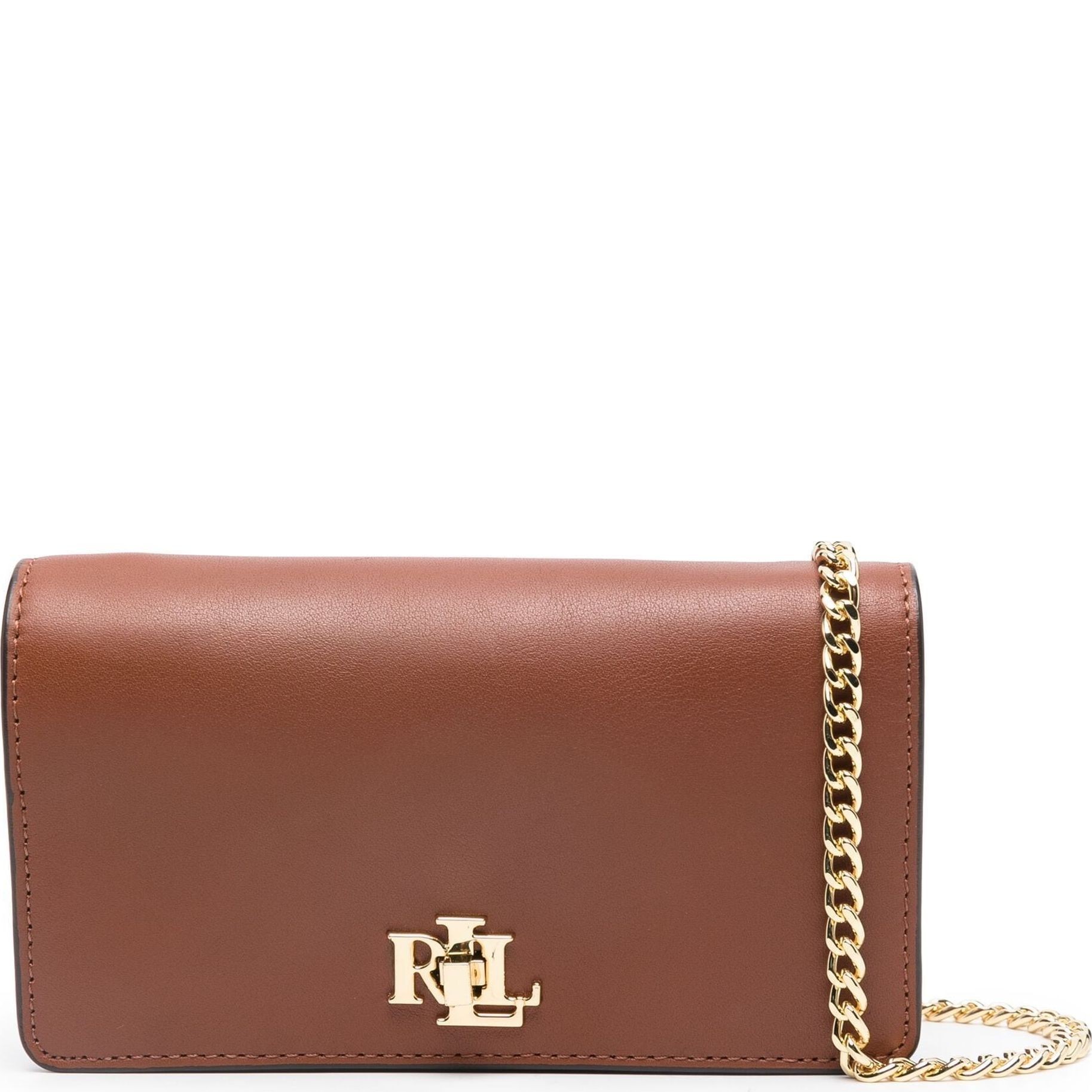LAUREN RALPH LAUREN Telefono, plančetės dėklas moterims, Ruda, Natural smooth leather case 1