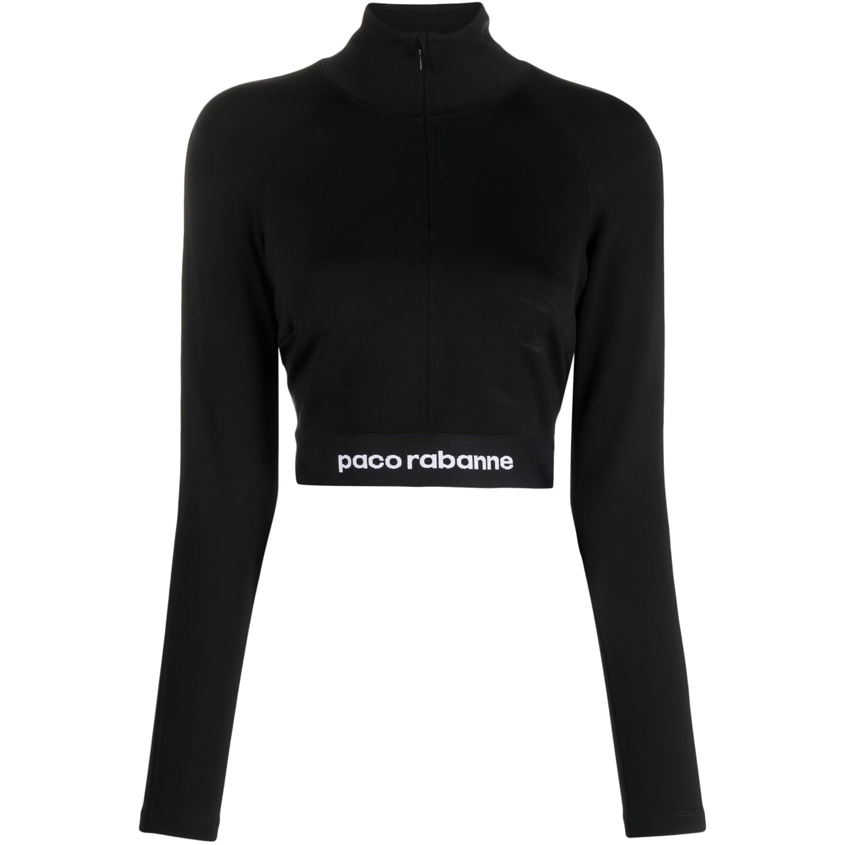 PACO RABANNE Trumpinti marškinėliai moterims, Juoda, Crop top 1