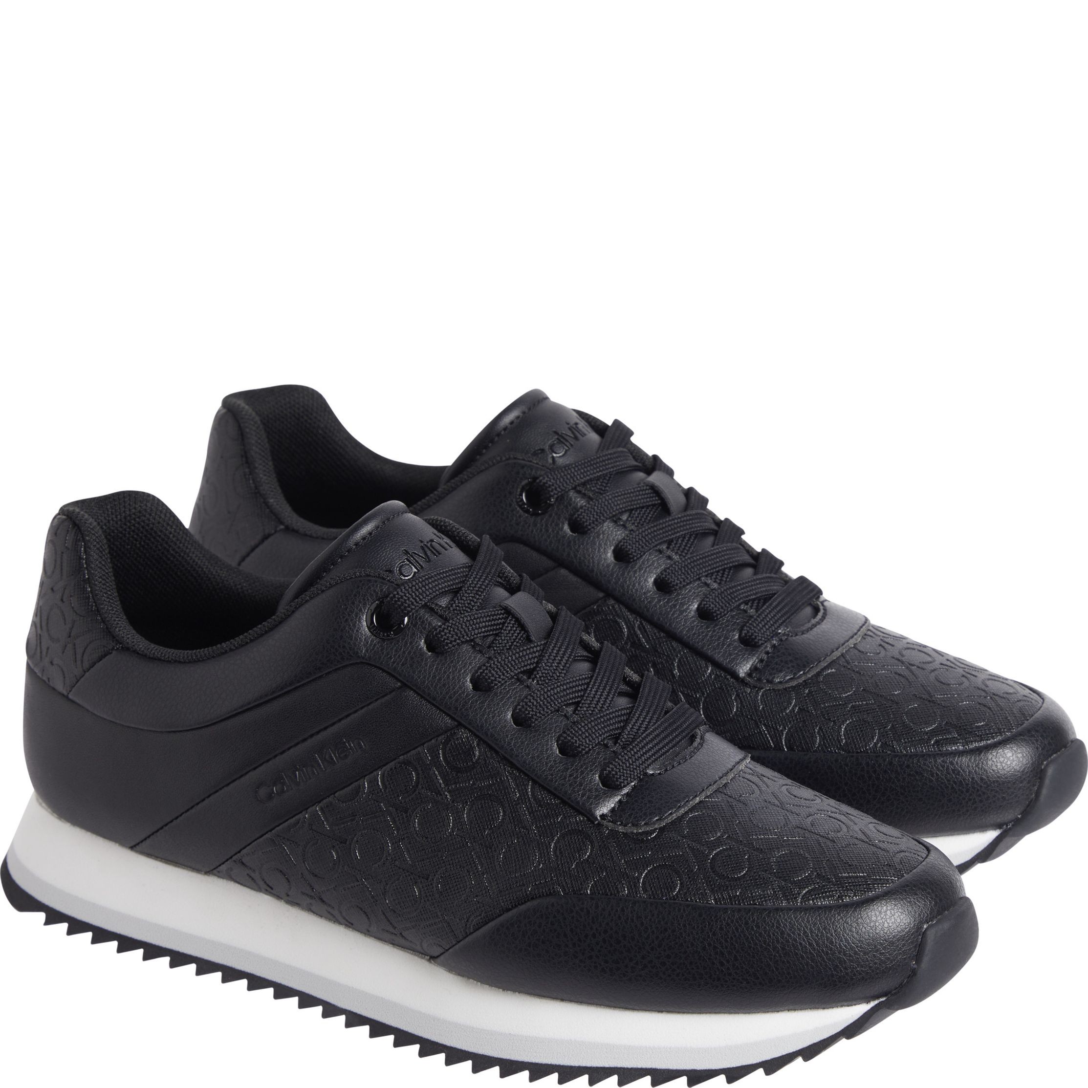 CALVIN KLEIN Laisvalaikio bateliai moterims, Juoda, Lace up mono mix leisure 1