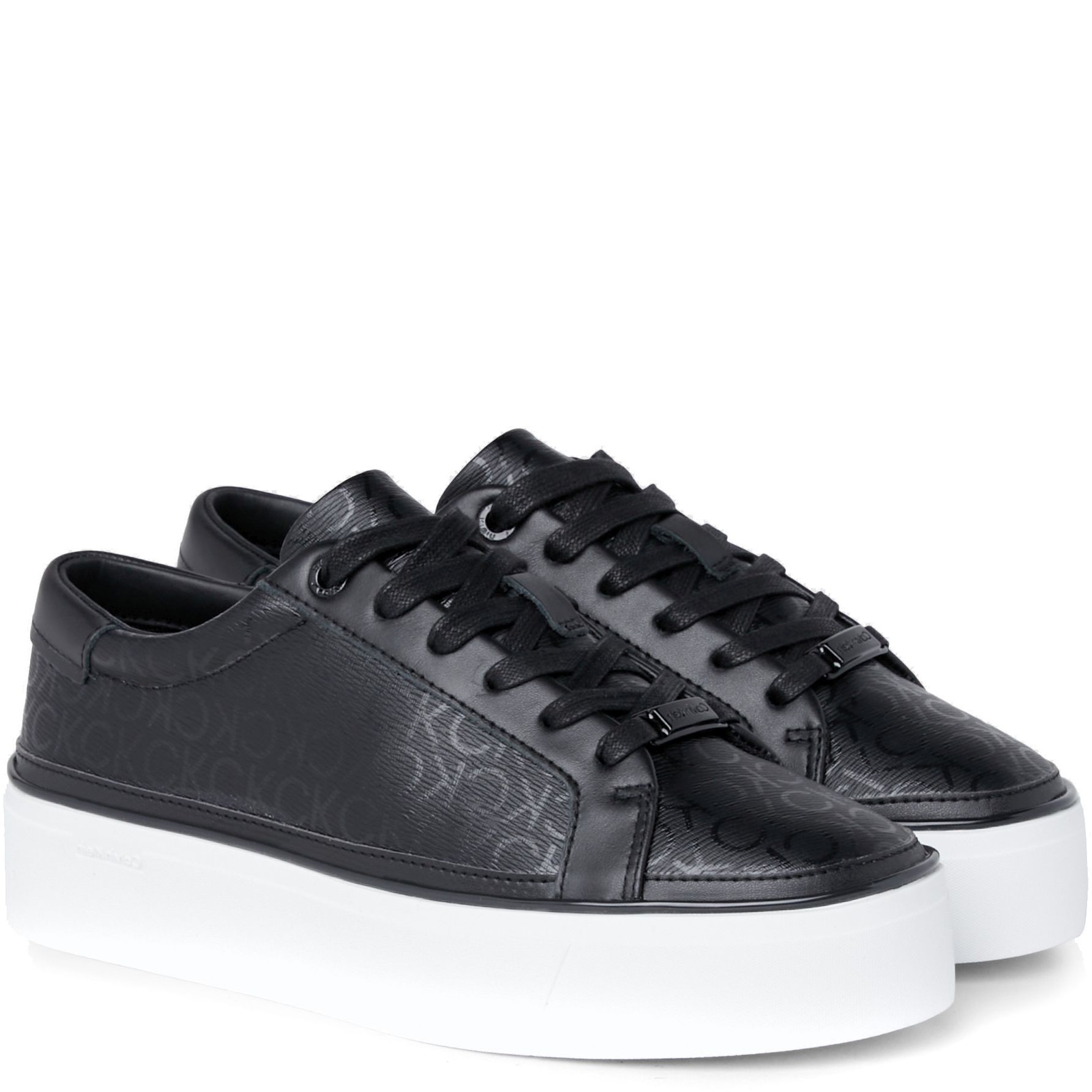 CALVIN KLEIN Laisvalaikio bateliai moterims, Juoda, Flatform cup lace up leisure 1