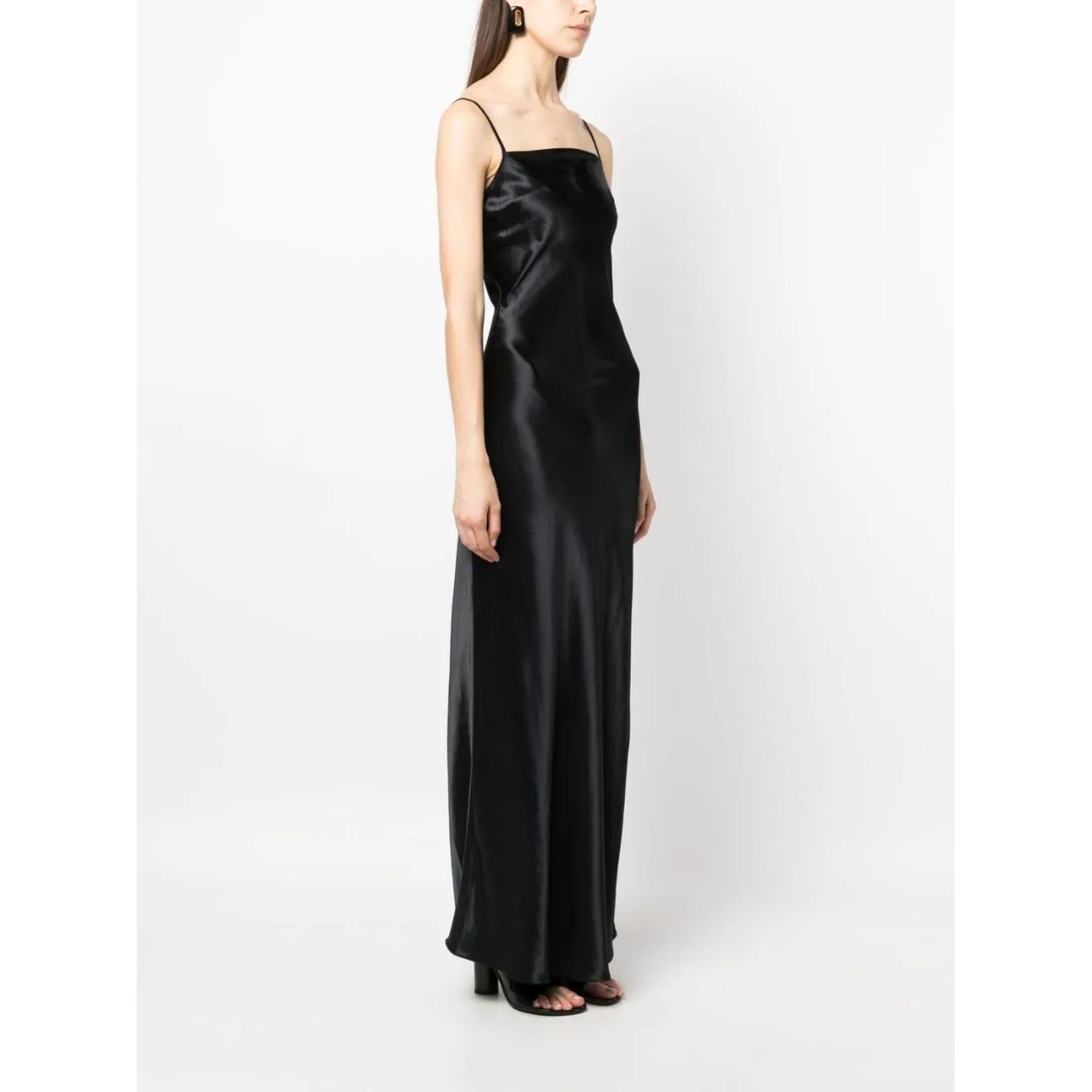 AERON Vakarinės suknelė moterims, Juoda, Satin evening dress 2