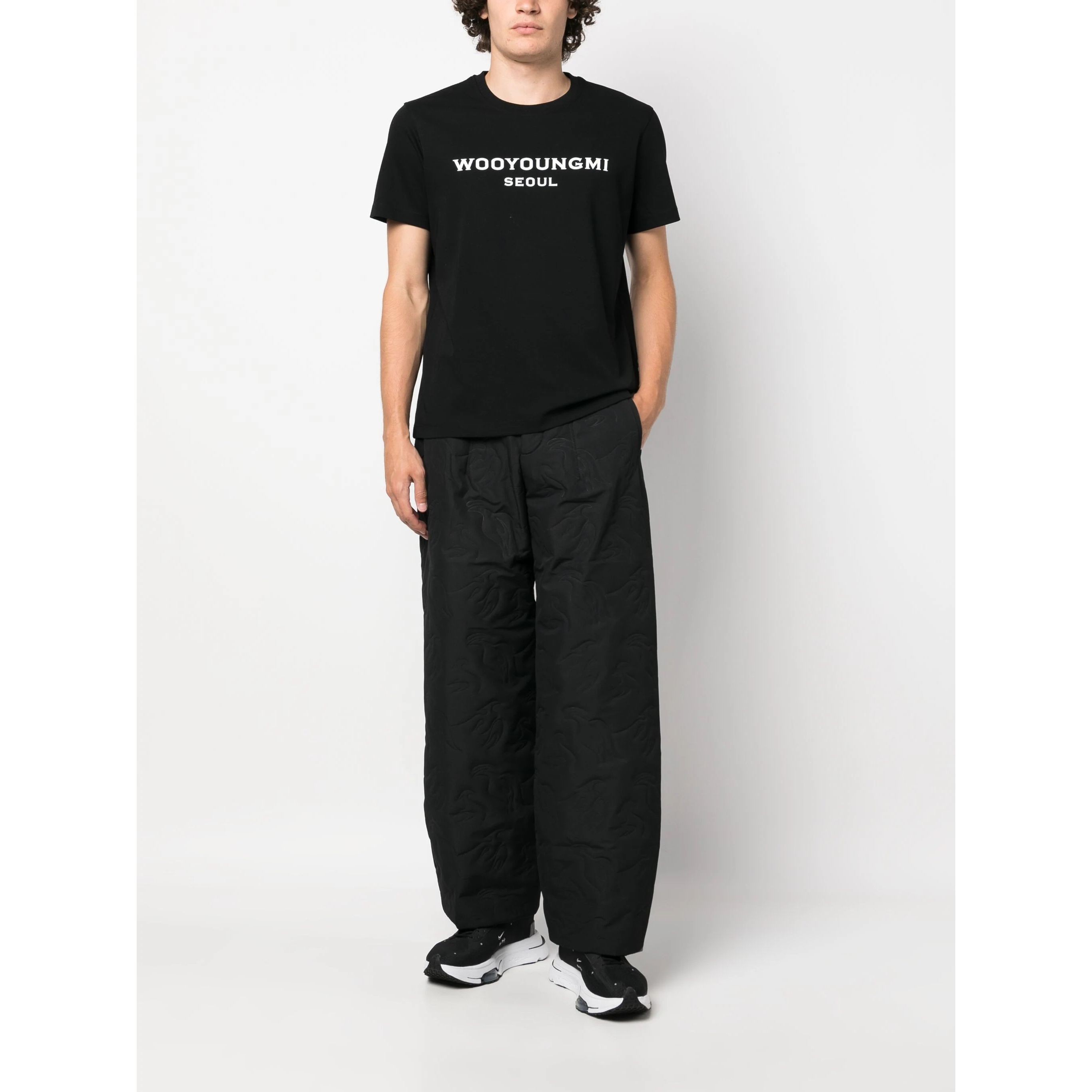 WOOYOUNGMI Marškinėliai trump. rankovėmis vyrams, Juoda, Mens t-shirt 2