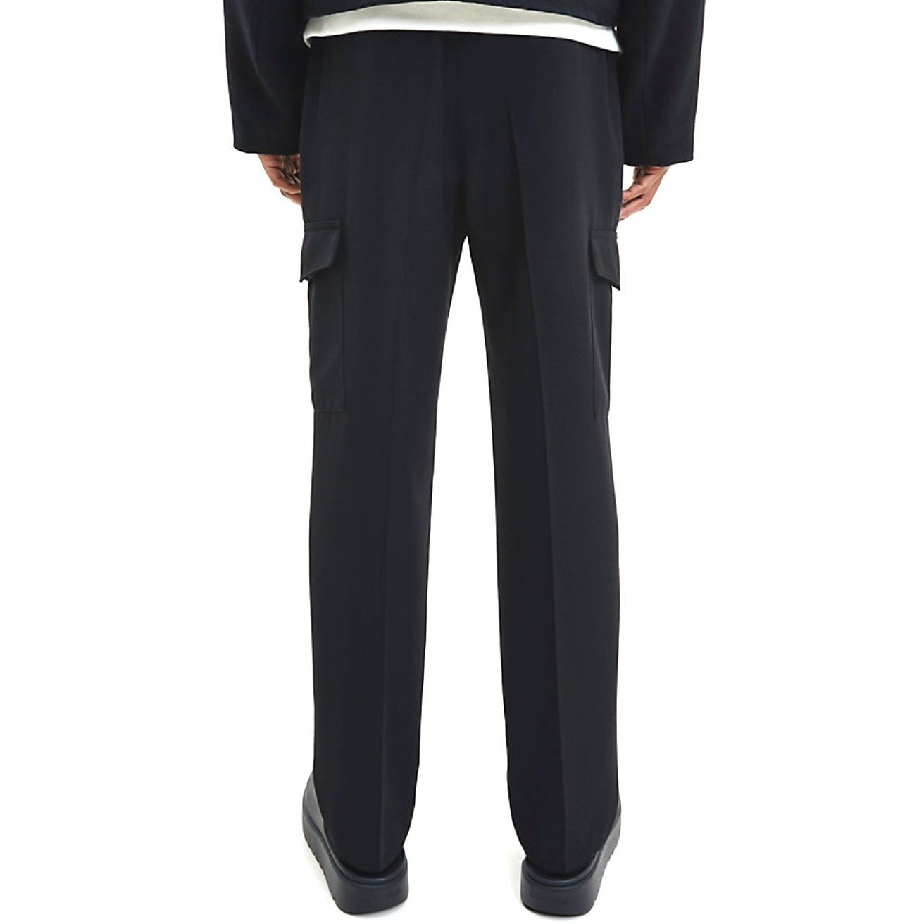 CALVIN KLEIN Laisvalaikio kelnės vyrams, Juoda, Rich travel wool cargo pants 3