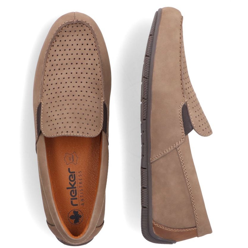 RIEKER Mokasinai vyrams, Ruda, MOCASINS 11