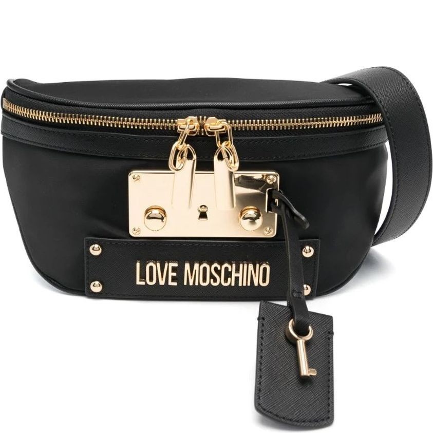 LOVE MOSCHINO Rankinė per juosmenį moterims, Juoda, Belt bag 1