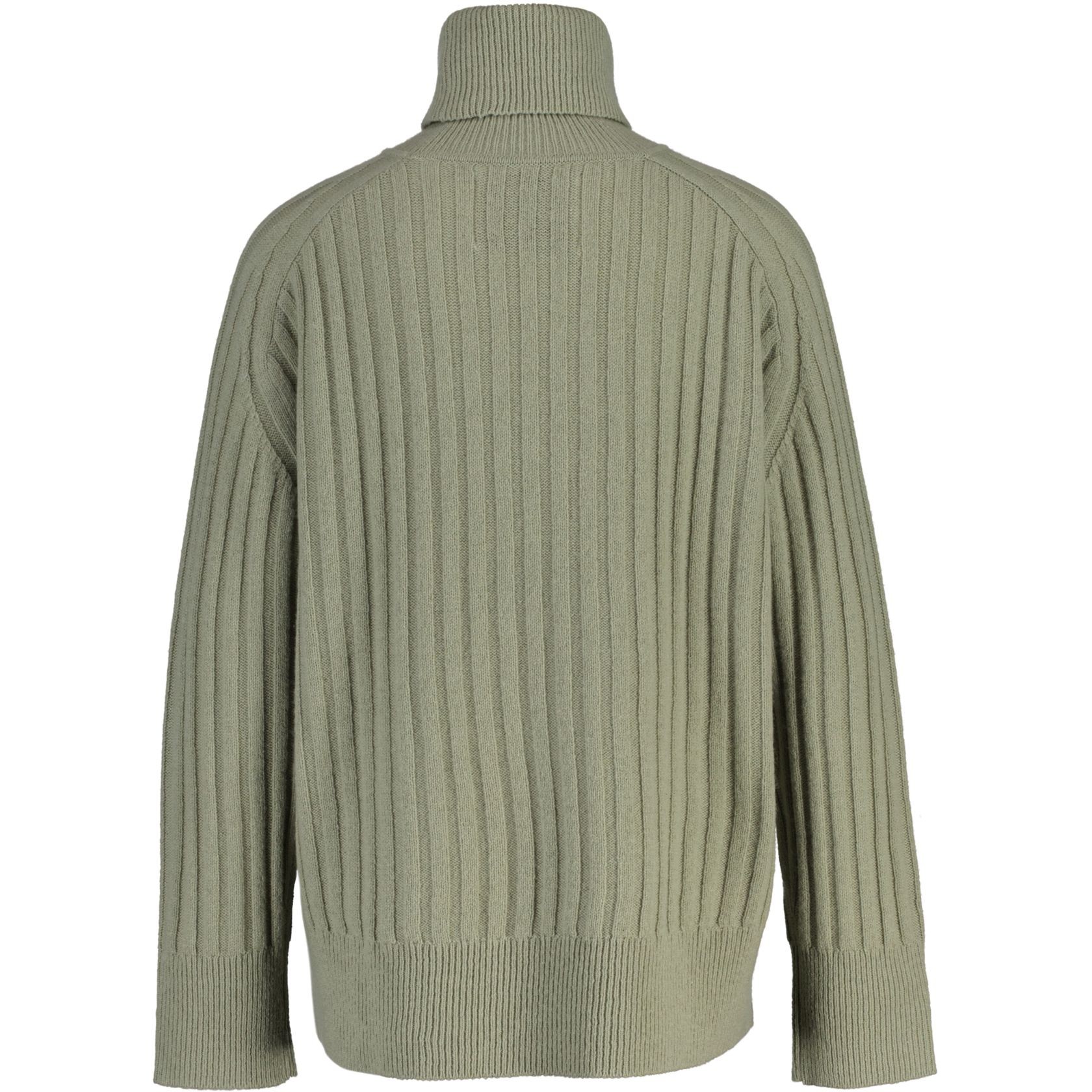 GANT Megztinis su kaklu moterims, Žalia, wool ribbed turtleneck 2