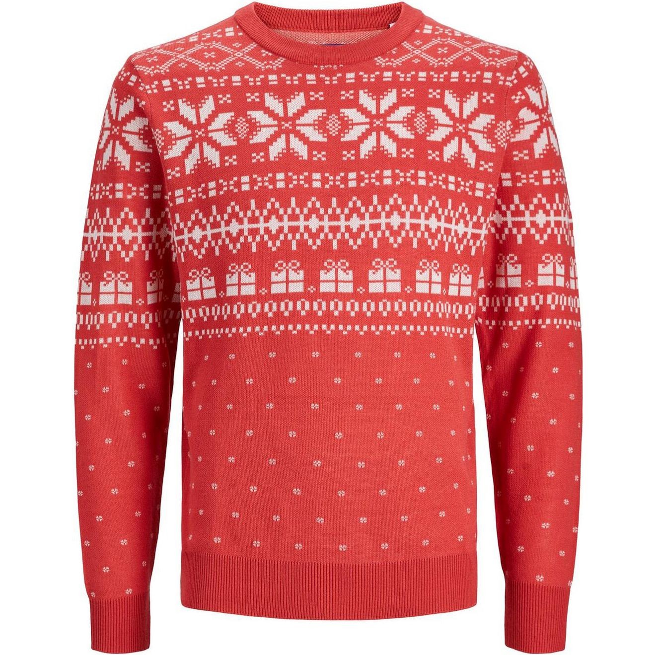 JACK & JONES Megztinis vyrams, Raudona, JORHOLLY KNIT CREW NECK 1