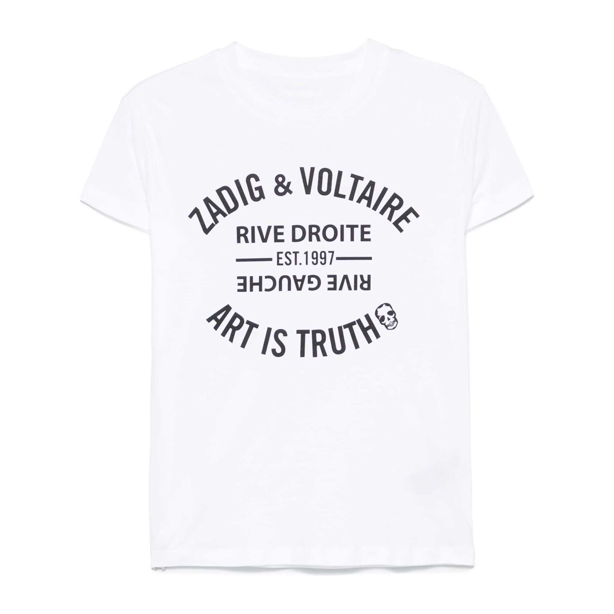 ZADIG&VOLTAIRE Marškinėliai trump. rankovėmis moterims, Balta, Walk ico blason eco