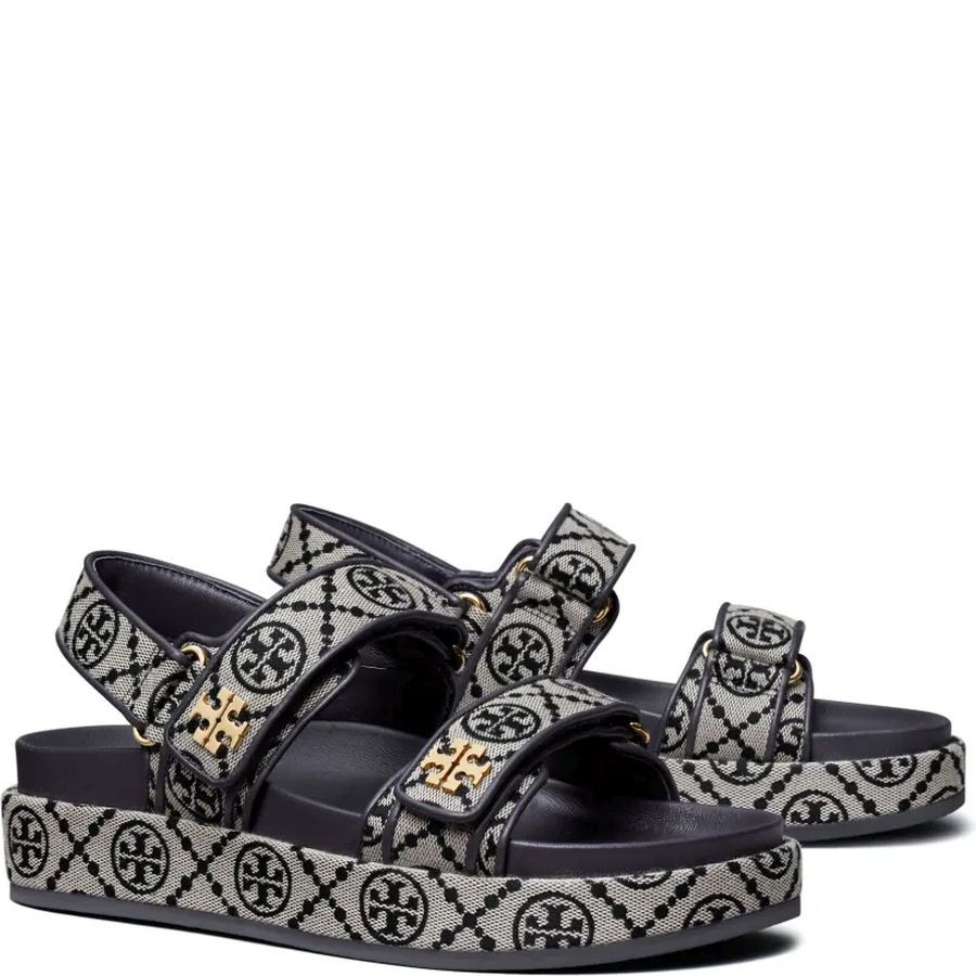 TORY BURCH Basutės moterims, Mėlyna, T monogram kira sport sandal 2