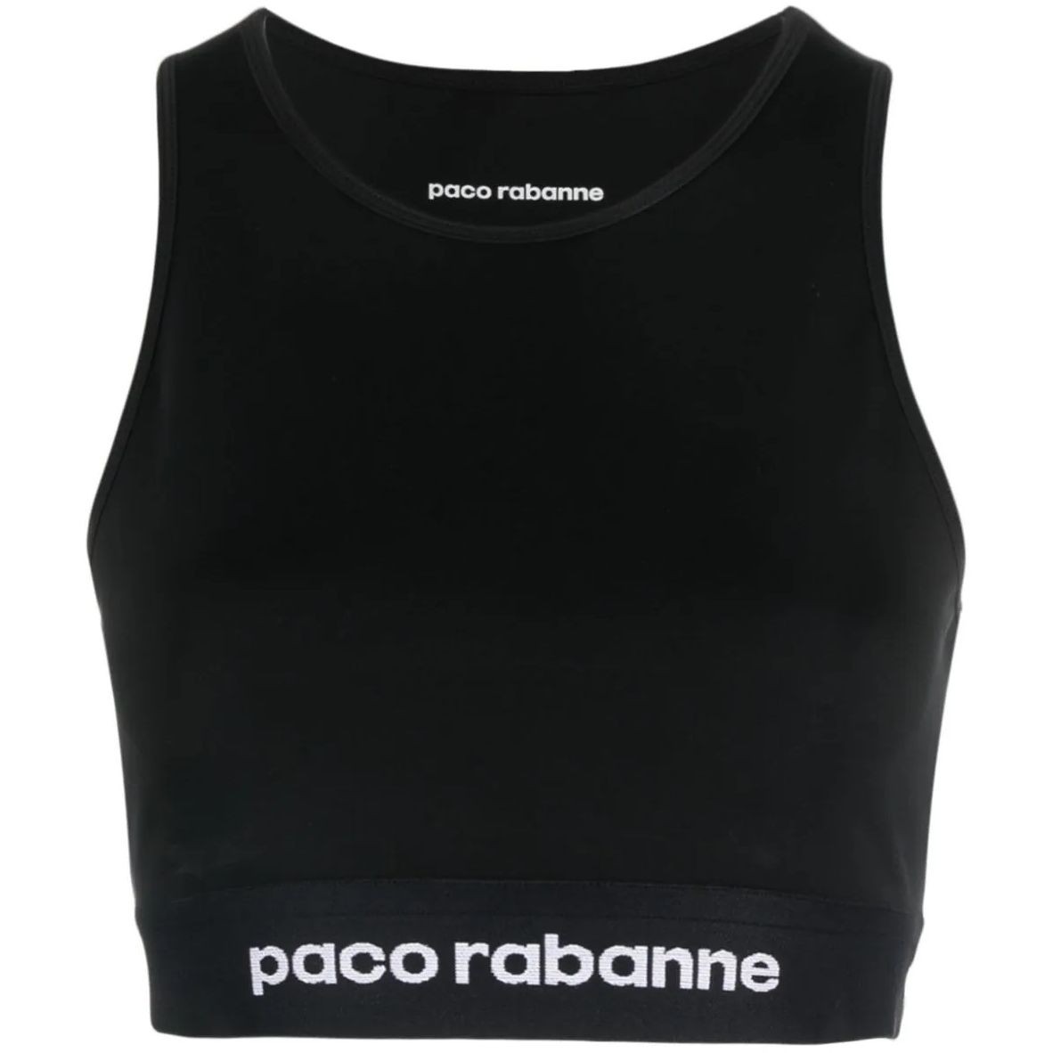 PACO RABANNE Trumpinti marškinėliai moterims, Juoda, Crop top 1