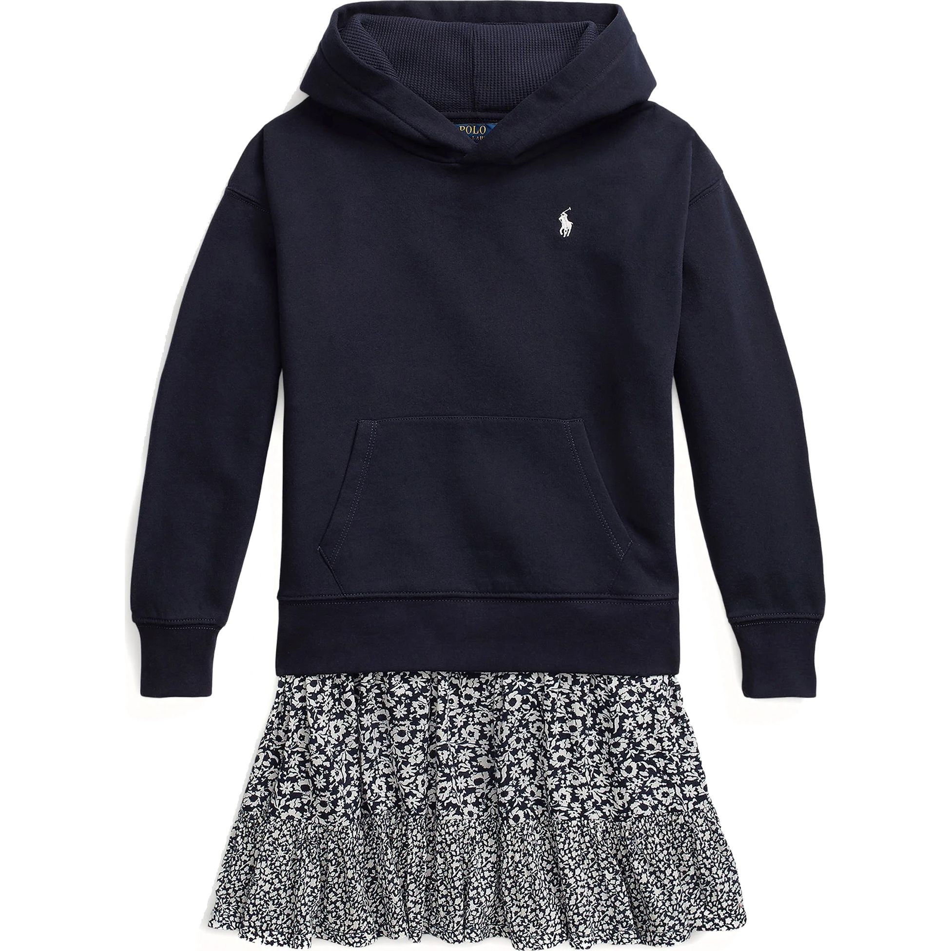RALPH LAUREN KIDS Midi suknelė mergaitėms, Mėlyna, Hoodied day dress (7-16) 1