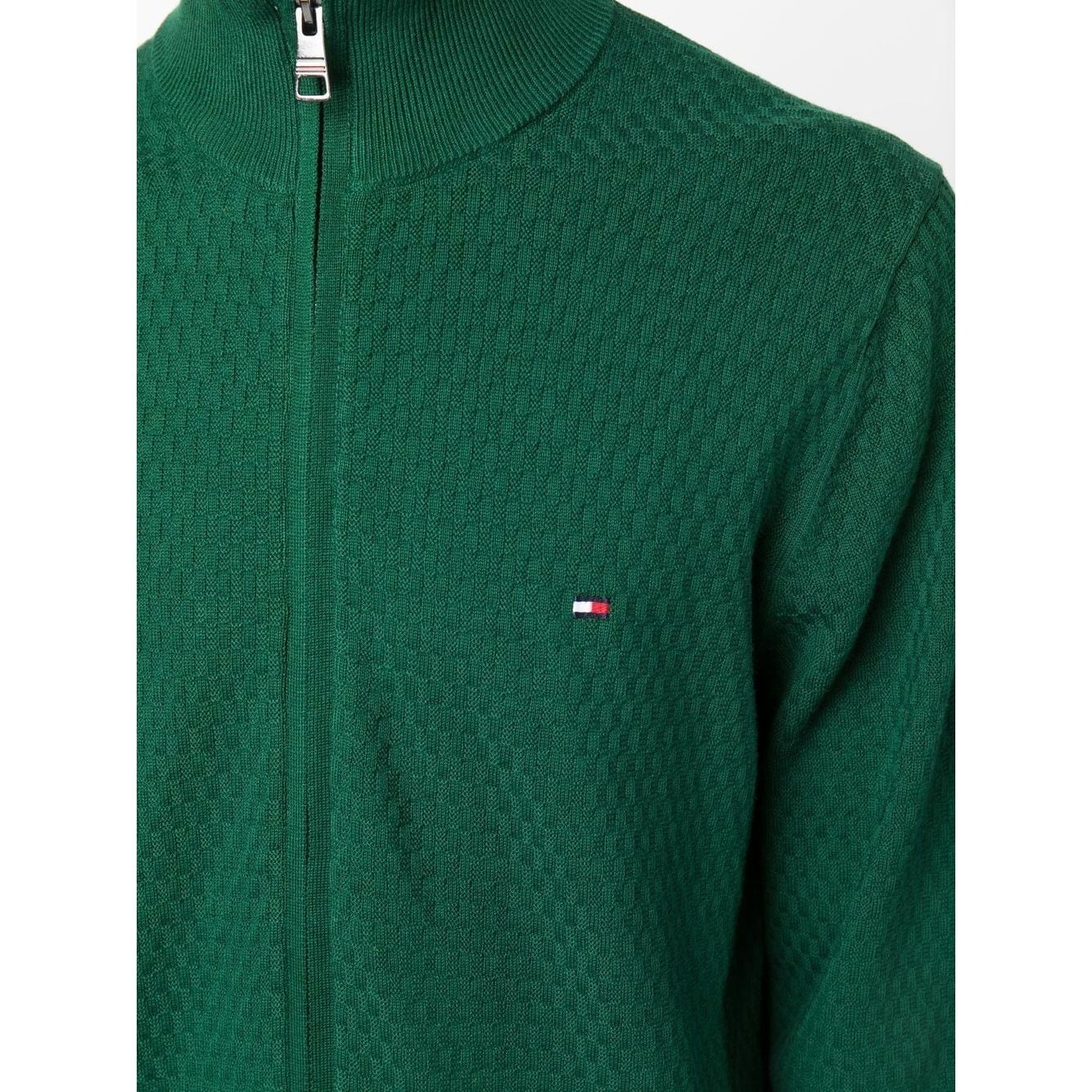 TOMMY HILFIGER Lengva striukė vyrams, Žalia, Cross structure zip through 4