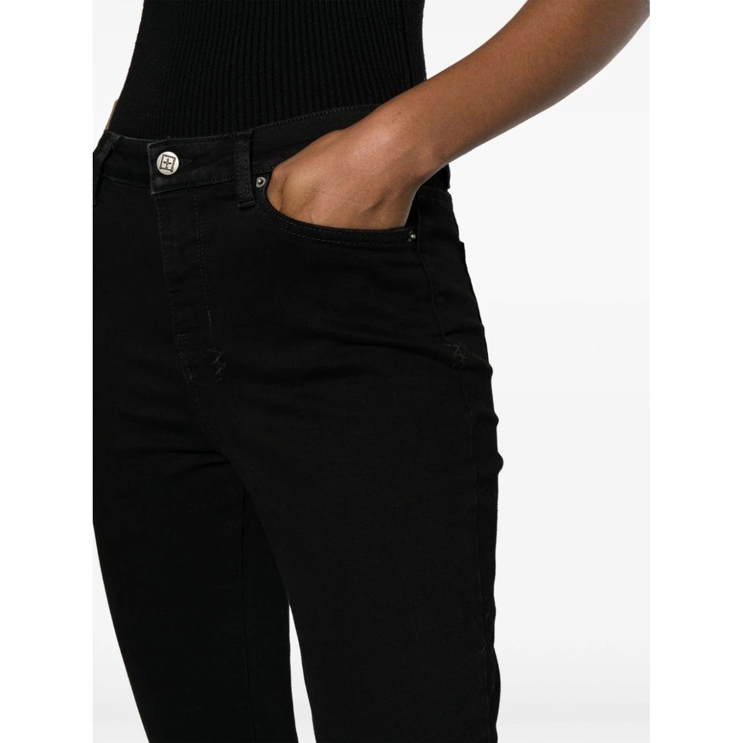 KSUBI Aptempti džinsai moterims, Juoda, Spray on jet skinny 4