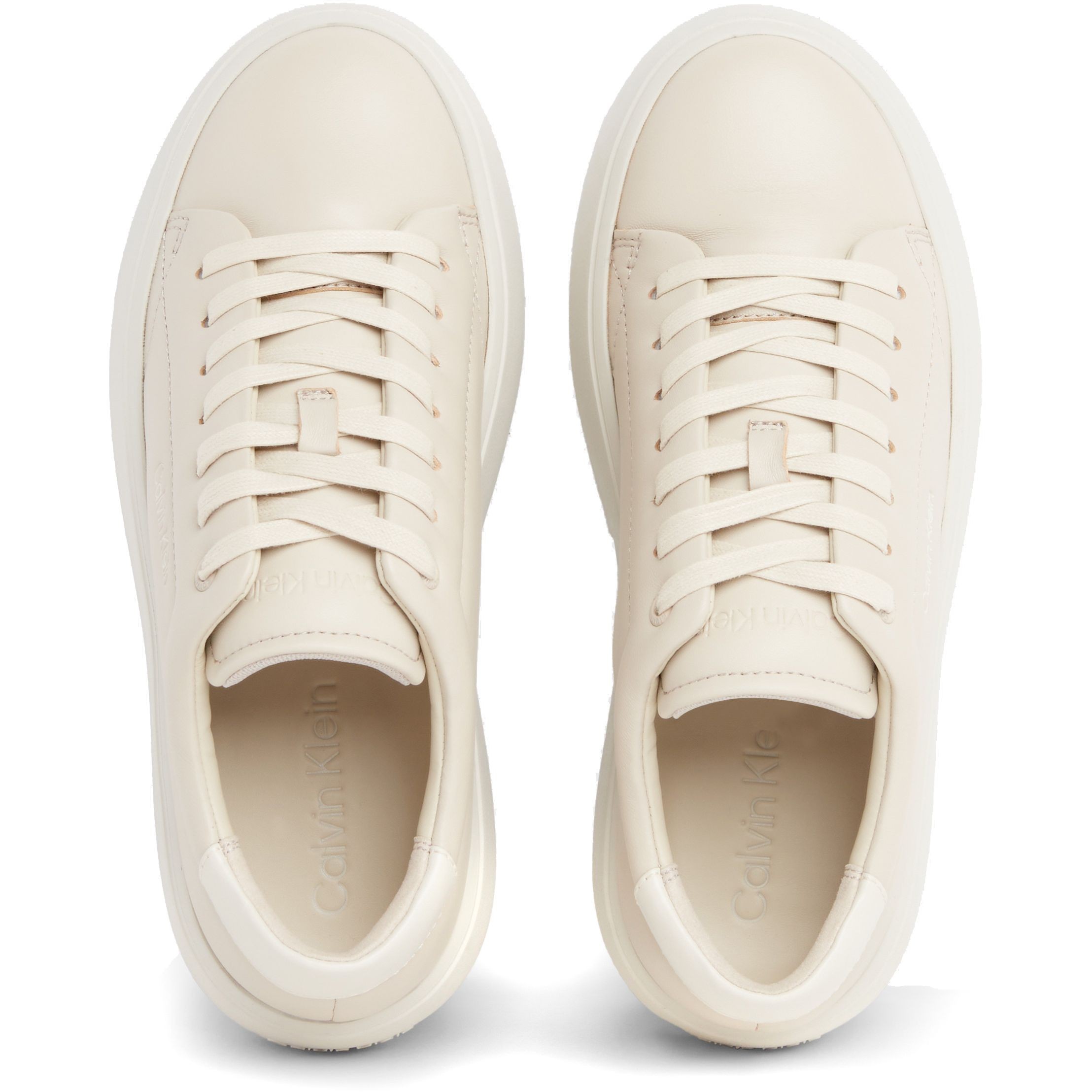CALVIN KLEIN Laisvalaikio bateliai moterims, Smėlio, Flatform lace up leisure 4