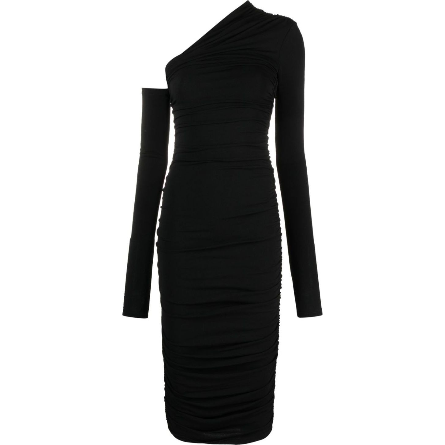 THE ANDAMANE Midi suknelė moterims, Juoda, Olimpia draped midi dress