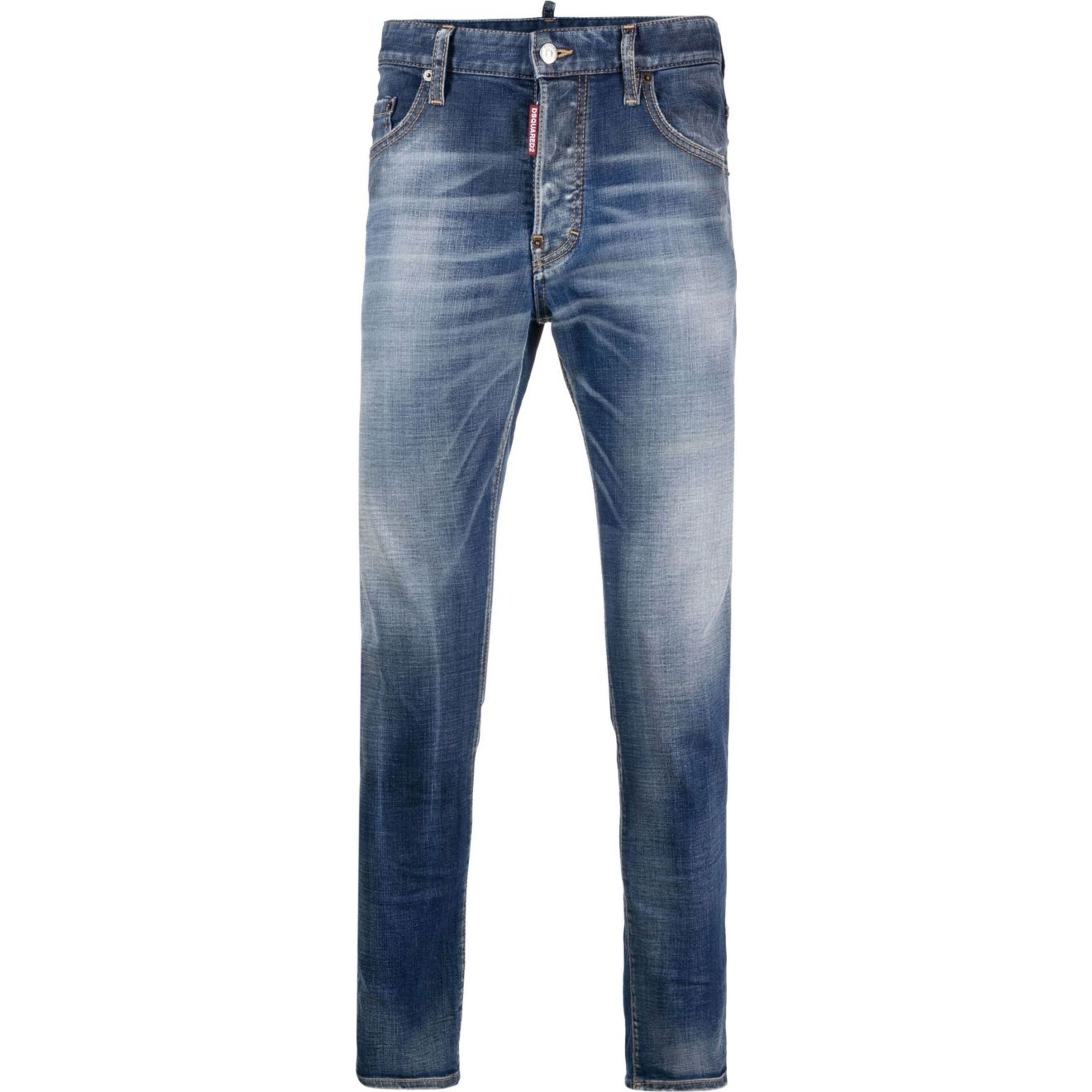 DSQUARED2 Tiesūs džinsai -vyrams, Mėlyna, Pants 5 pockets 1