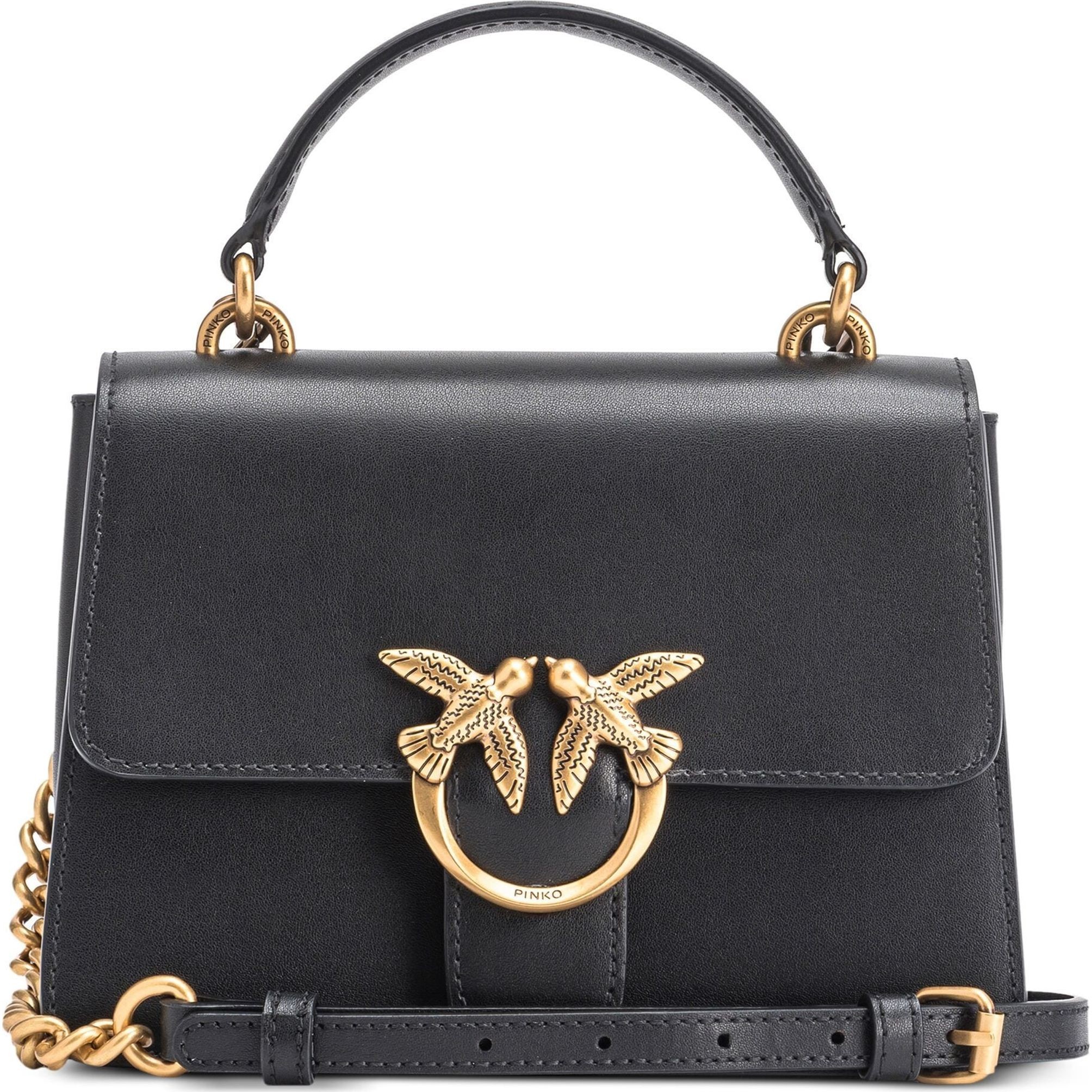 PINKO Pirkinių krepšys moterims, Juoda, Mini love tote bag 1