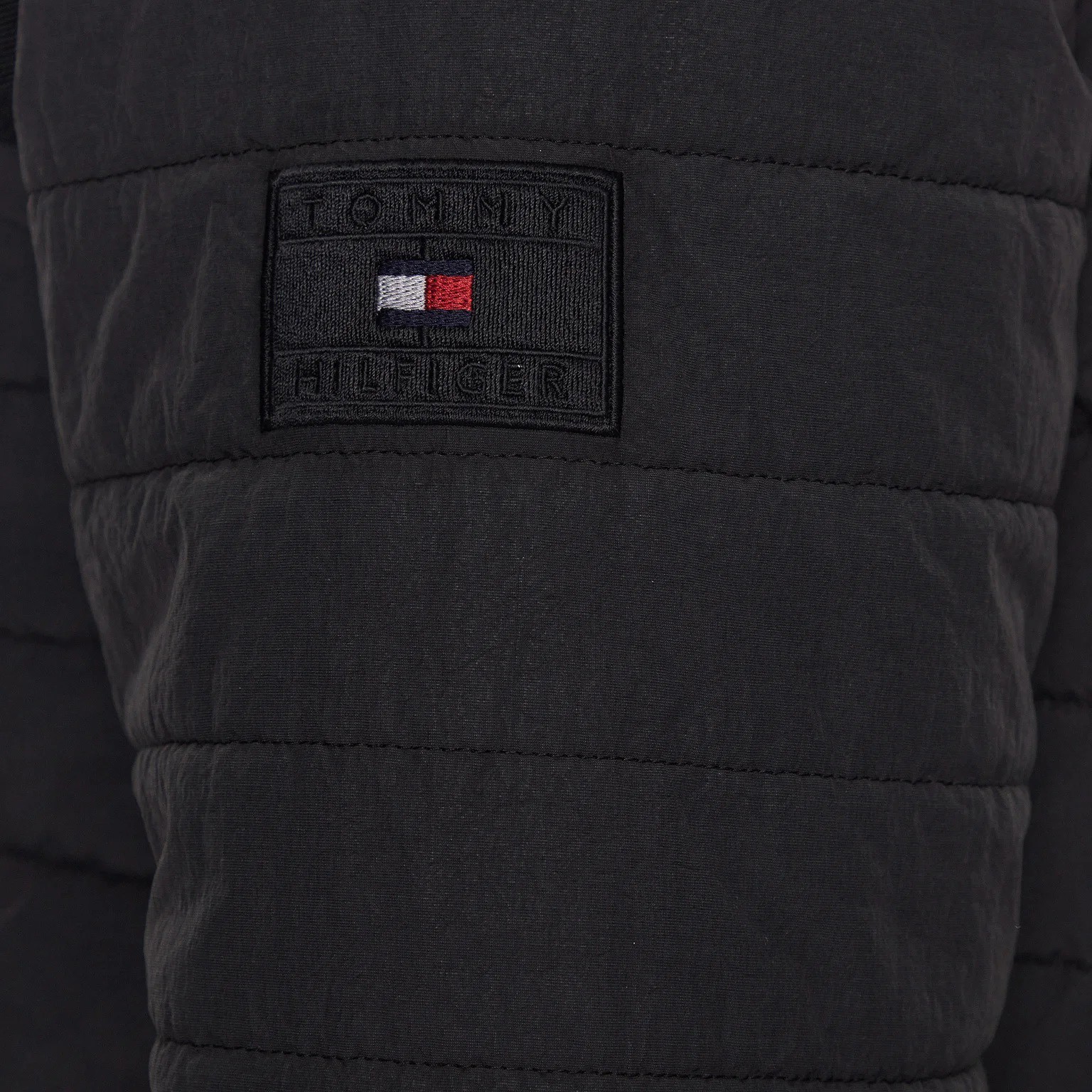 TOMMY HILFIGER Pūkinė striukė vyrams, Juoda, Gmd padded hooded jacket 4