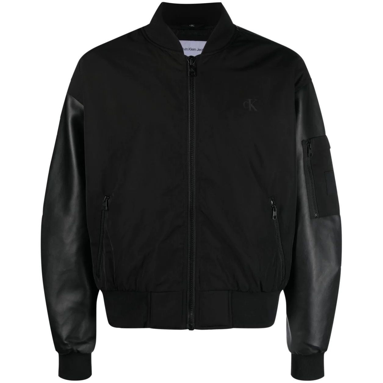 CALVIN KLEIN JEANS Bomberis vyrams, Juoda, Faux leather bomber 1