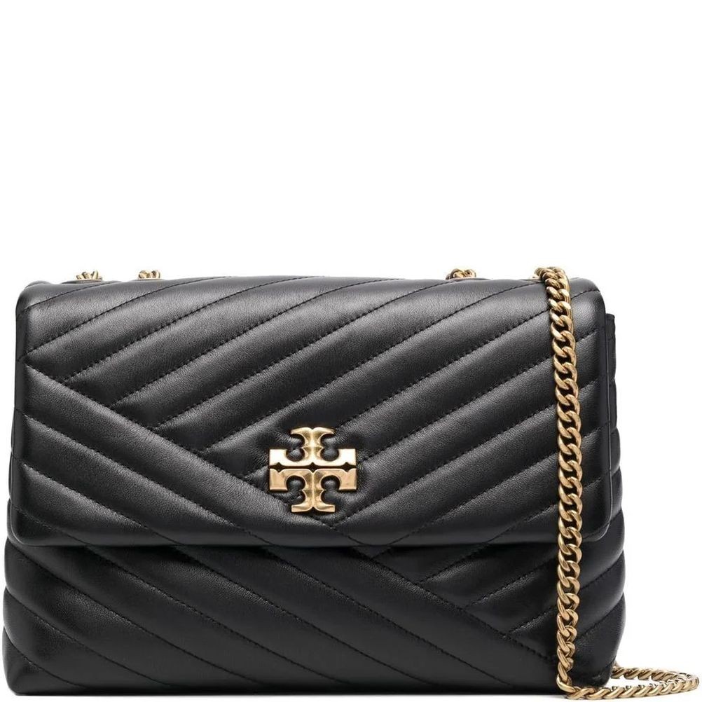 TORY BURCH Rankinė per petį moterims, Juoda, Kira chevron shoulder bag 1