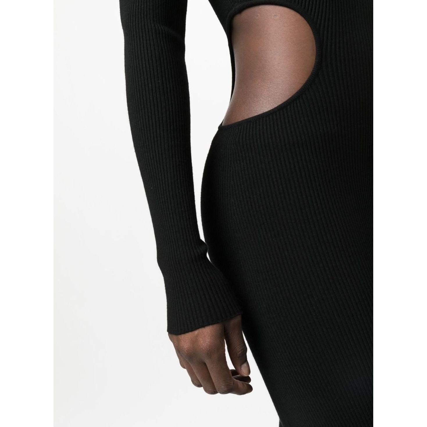 AERON Maxi suknelė moterims, Juoda, Ribbed cut-out maxi dress 3