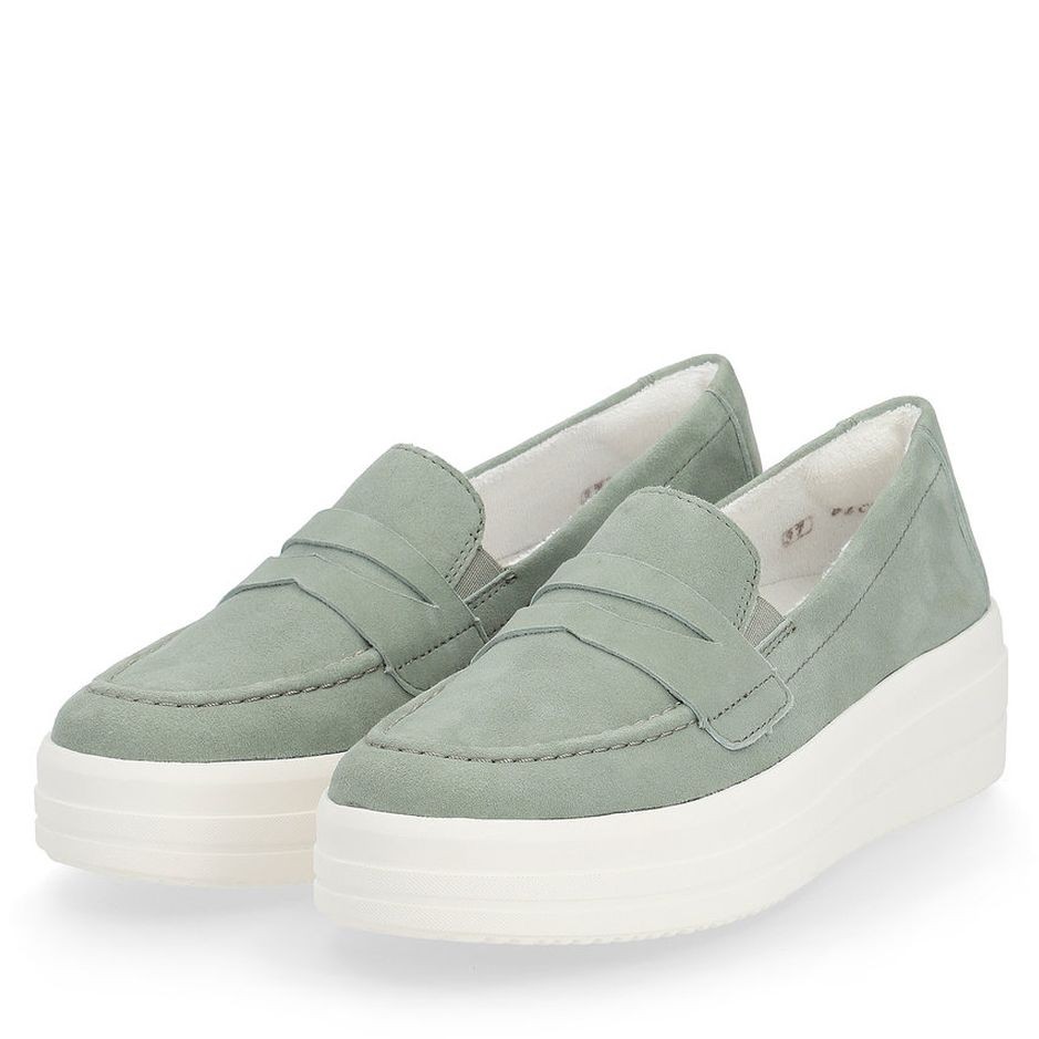 REMONTE Loaferiai moterims, Žalia, LOAFERS 10