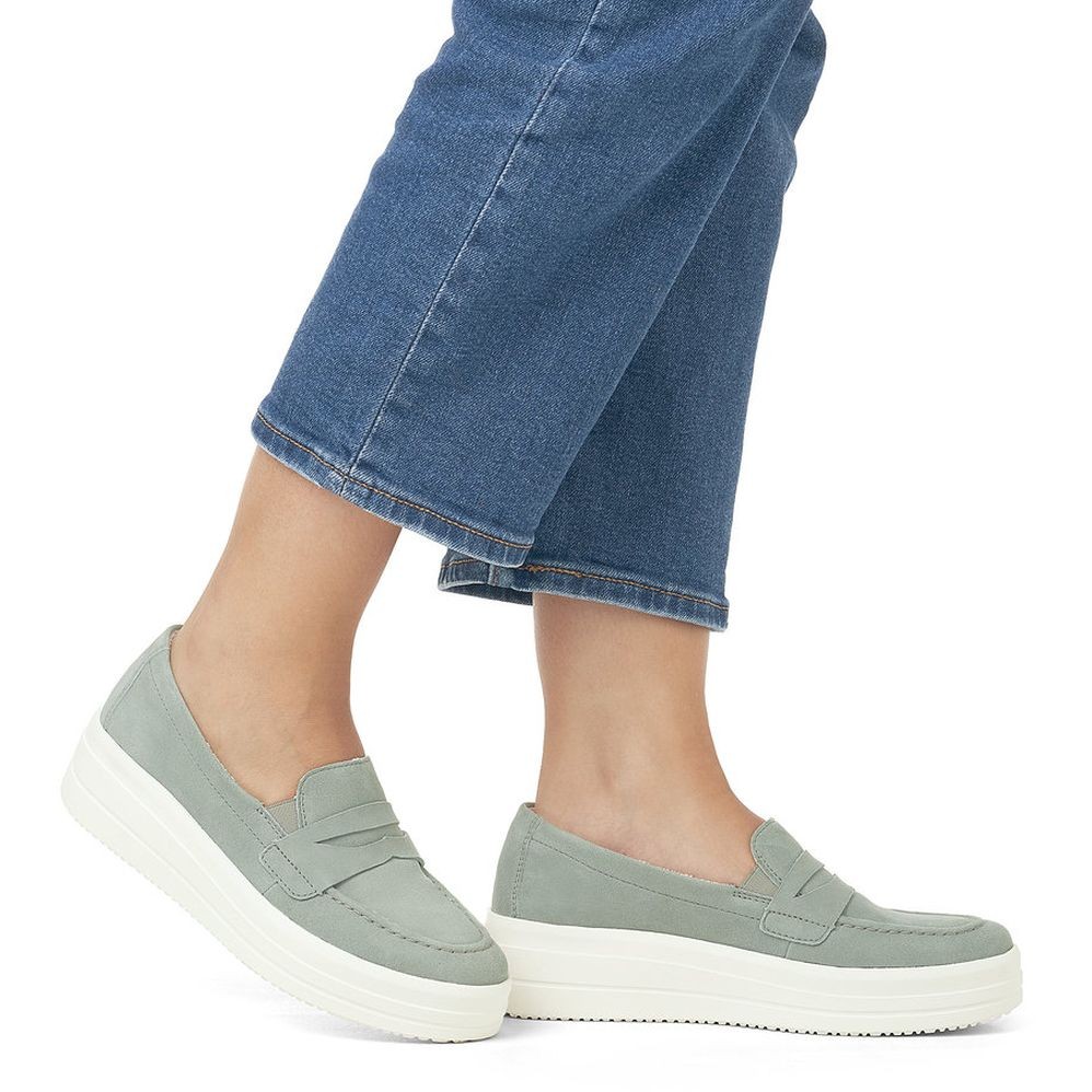 REMONTE Loaferiai moterims, Žalia, LOAFERS 2