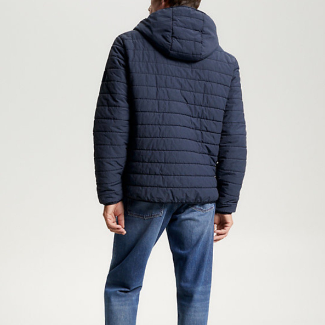 TOMMY HILFIGER Pūkinė striukė vyrams, Mėlyna, Gmd padded hooded jacket 3