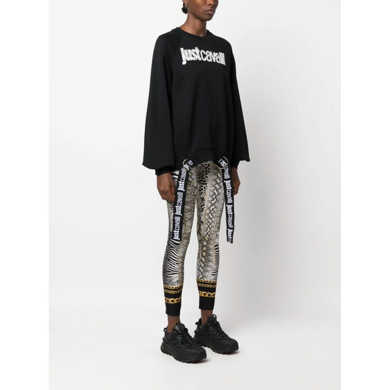 JUST CAVALLI Džemperis moterims, Juoda, Logo sweatshirts 2