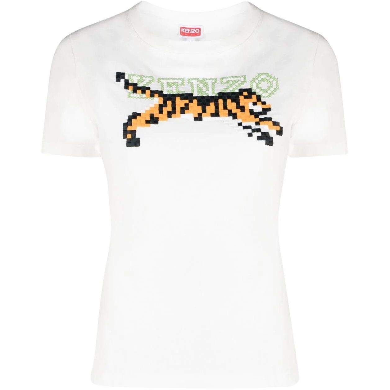 KENZO Marškinėliai trump. rankovėmis moterims, Balta, Kenzo pixel classic t-shirt