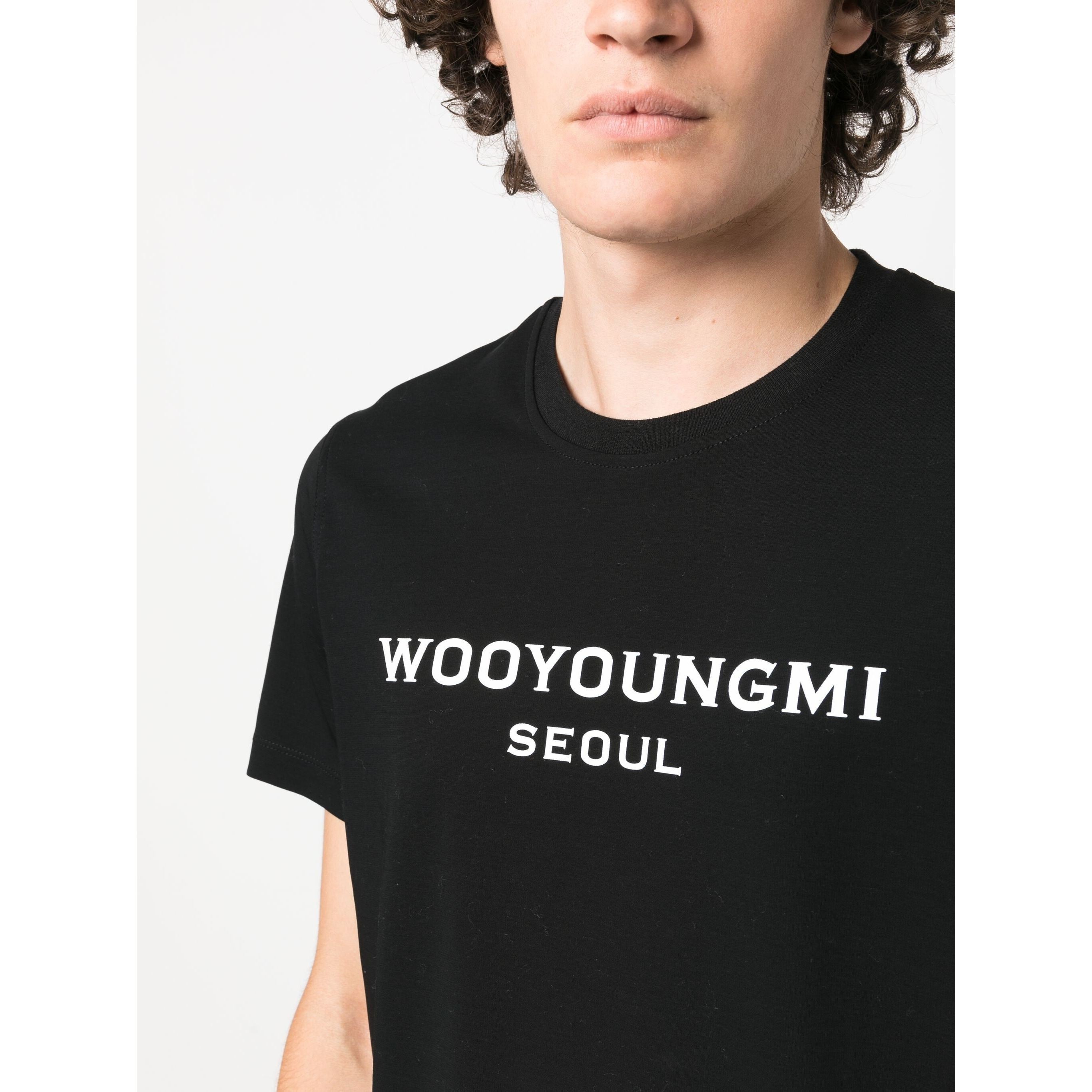 WOOYOUNGMI Marškinėliai trump. rankovėmis vyrams, Juoda, Mens t-shirt 4