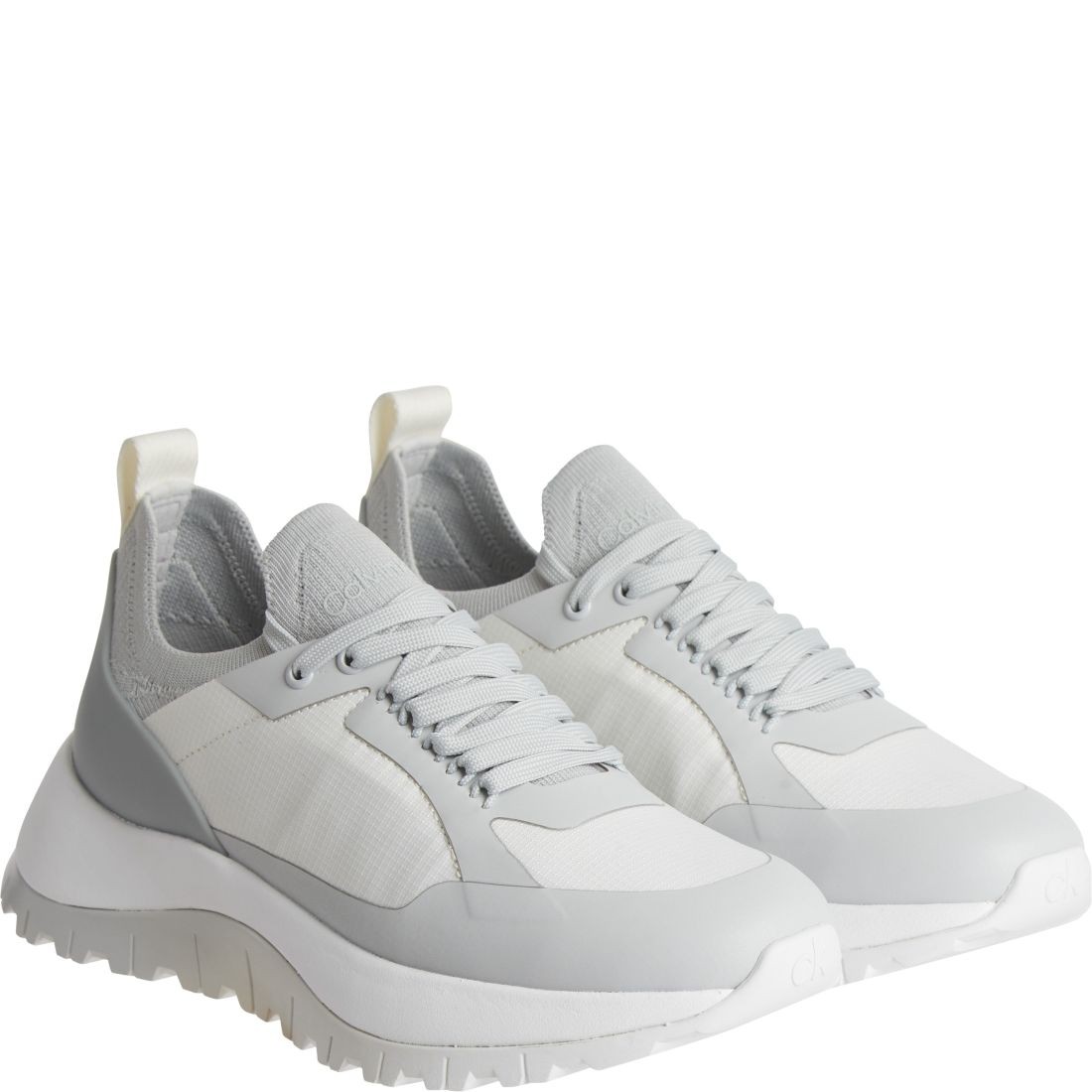 CALVIN KLEIN Sportiniai bateliai moterims, Pilka, Knit runner dynamic shoe 1