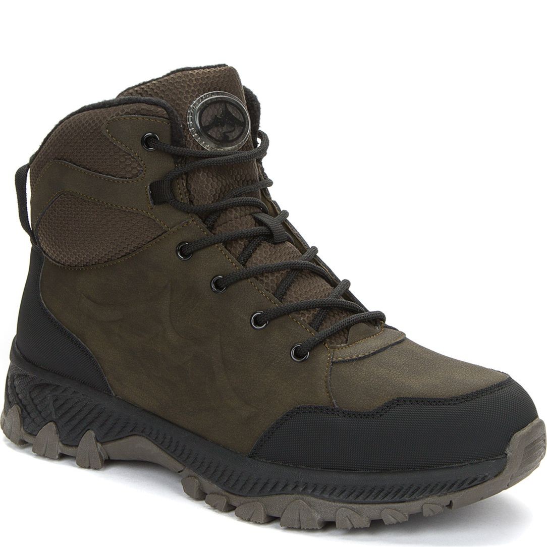 GRUNBERG Pašiltinti aulinukai vyrams, Khaki, WARM BOOTS