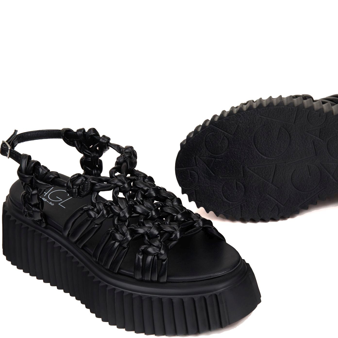AGL Basutės moterims, Juoda, Alice flatform sandals 5