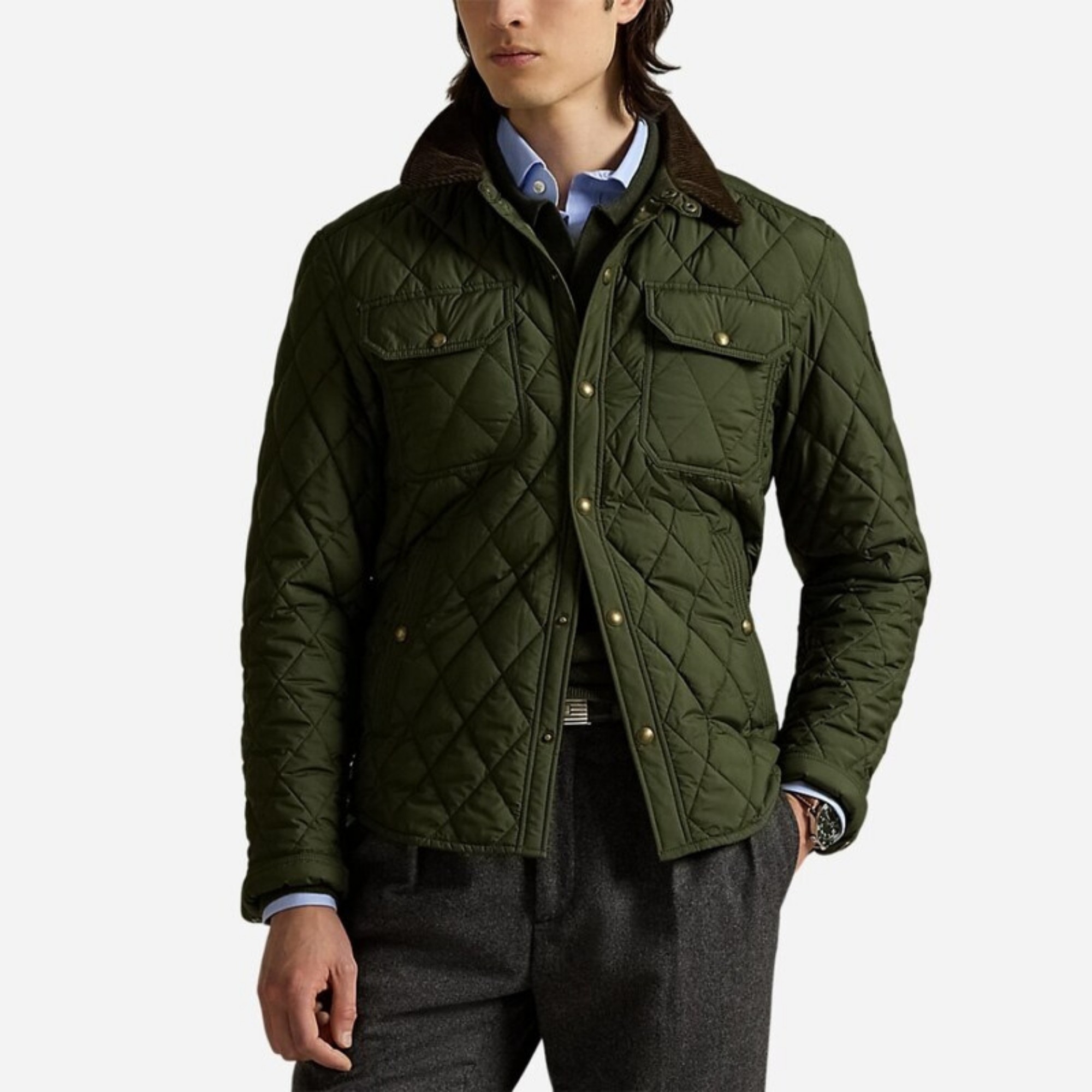 POLO RALPH LAUREN Striukė vyrams, Žalia, Insulated shirt jacket