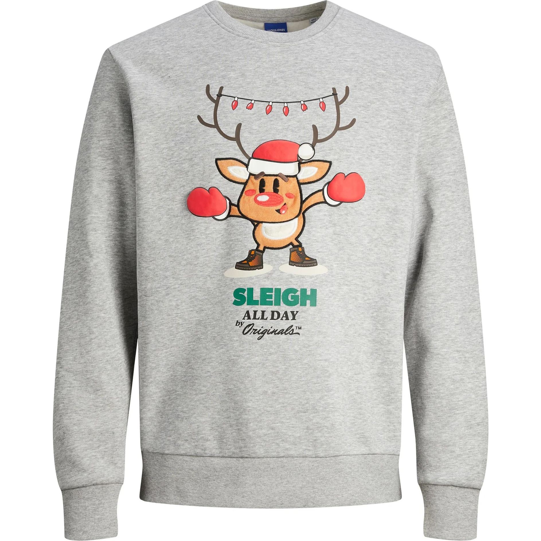 JACK & JONES Megztinis vyrams, Pilka, JORXMAS SWEAT CREW 1