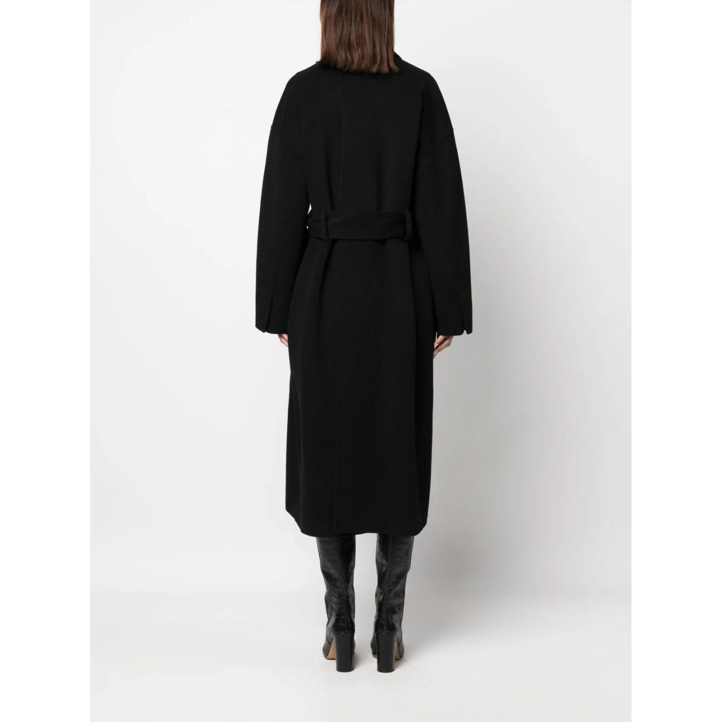 AERON Paltas moterims, Juoda, Silk blend short coat 3