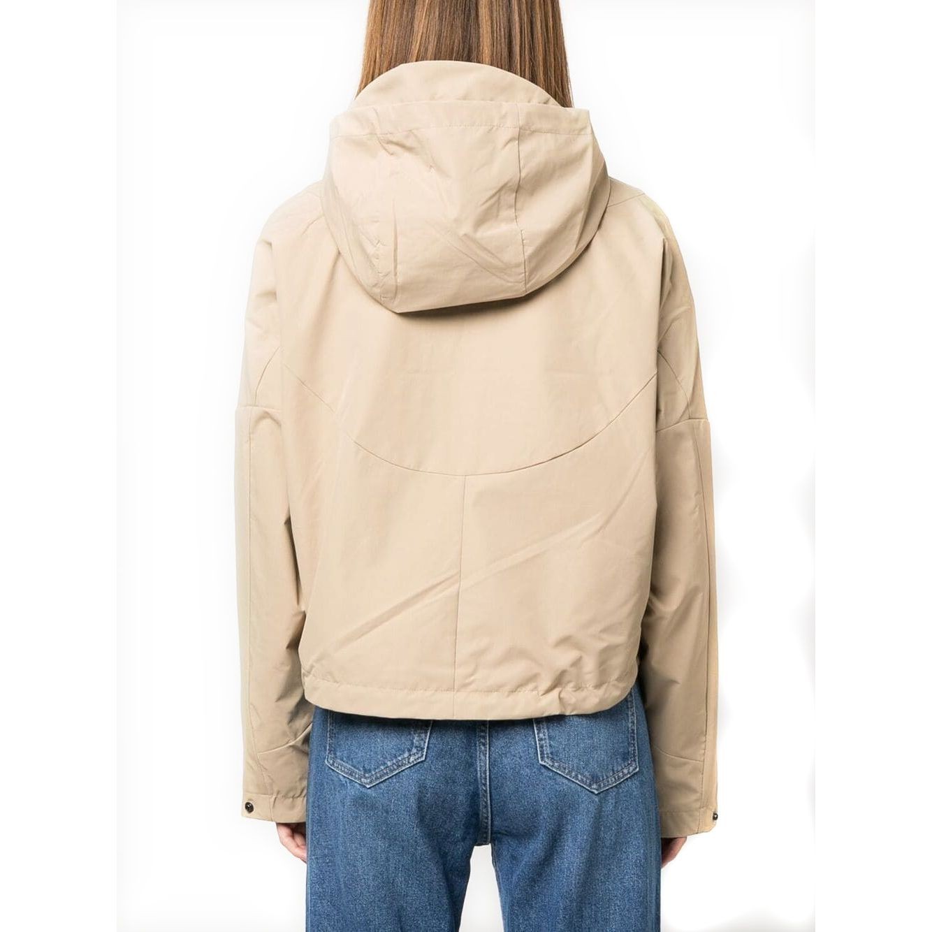CALVIN KLEIN JEANS Pūkinė striukė moterims, Smėlio, Cropped hooded jacket 3