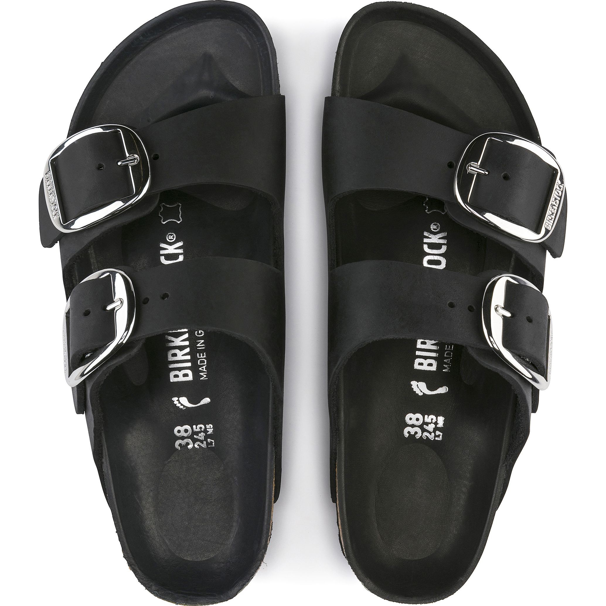 BIRKENSTOCK Šlepetės moterims, Juoda, Arizona Big Buckle LEOI 4