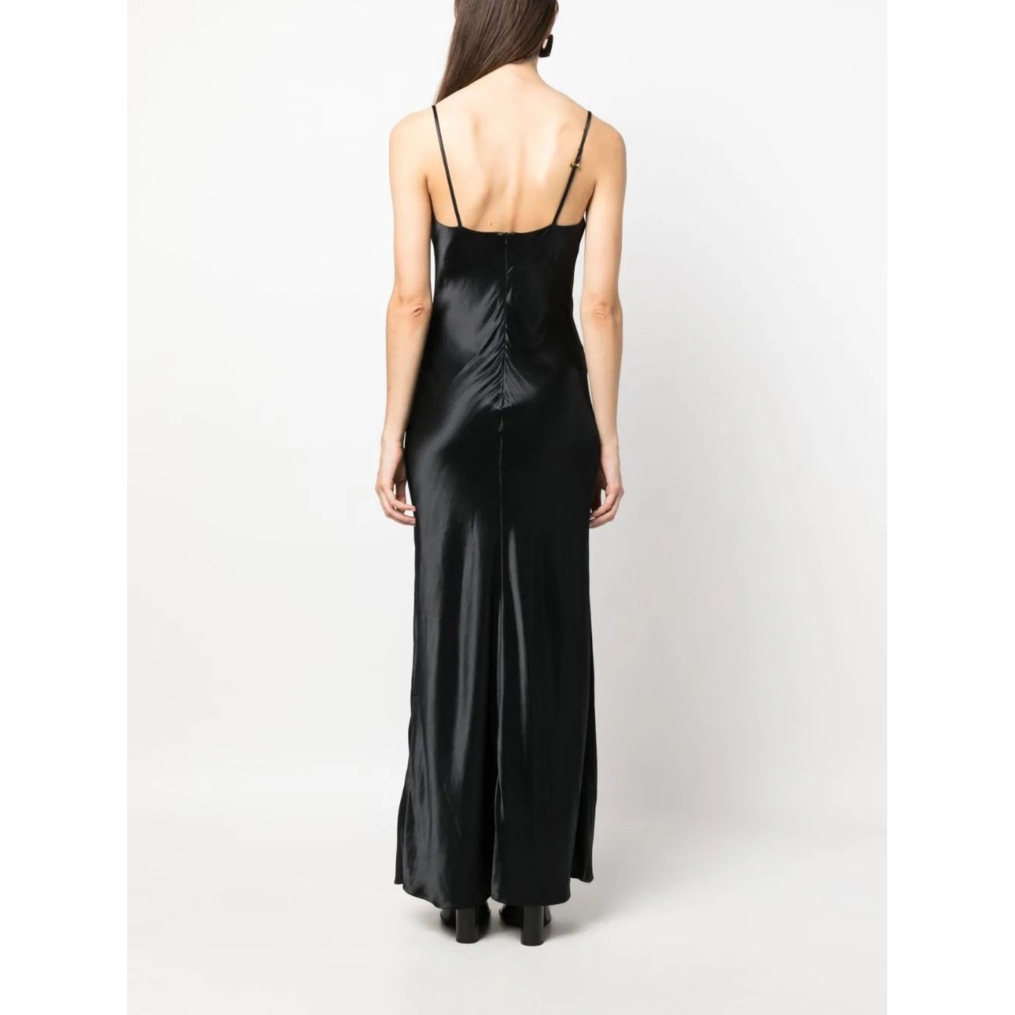 AERON Vakarinės suknelė moterims, Juoda, Satin evening dress 3