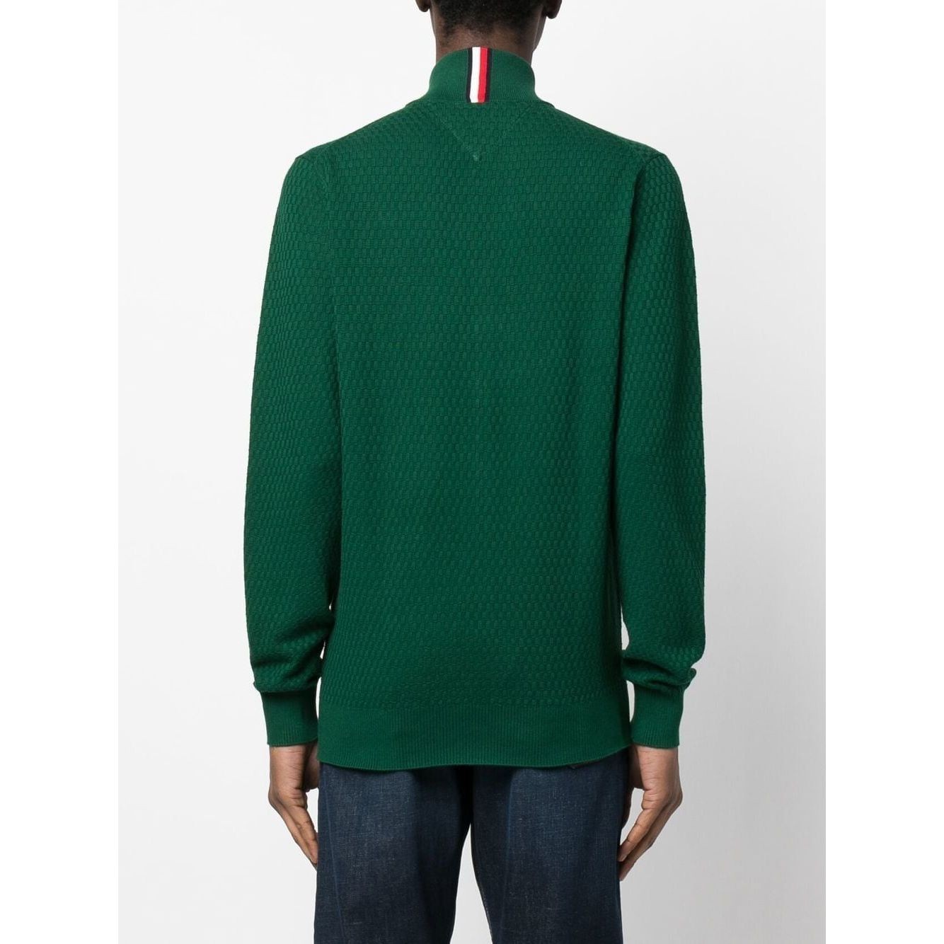 TOMMY HILFIGER Lengva striukė vyrams, Žalia, Cross structure zip through 3
