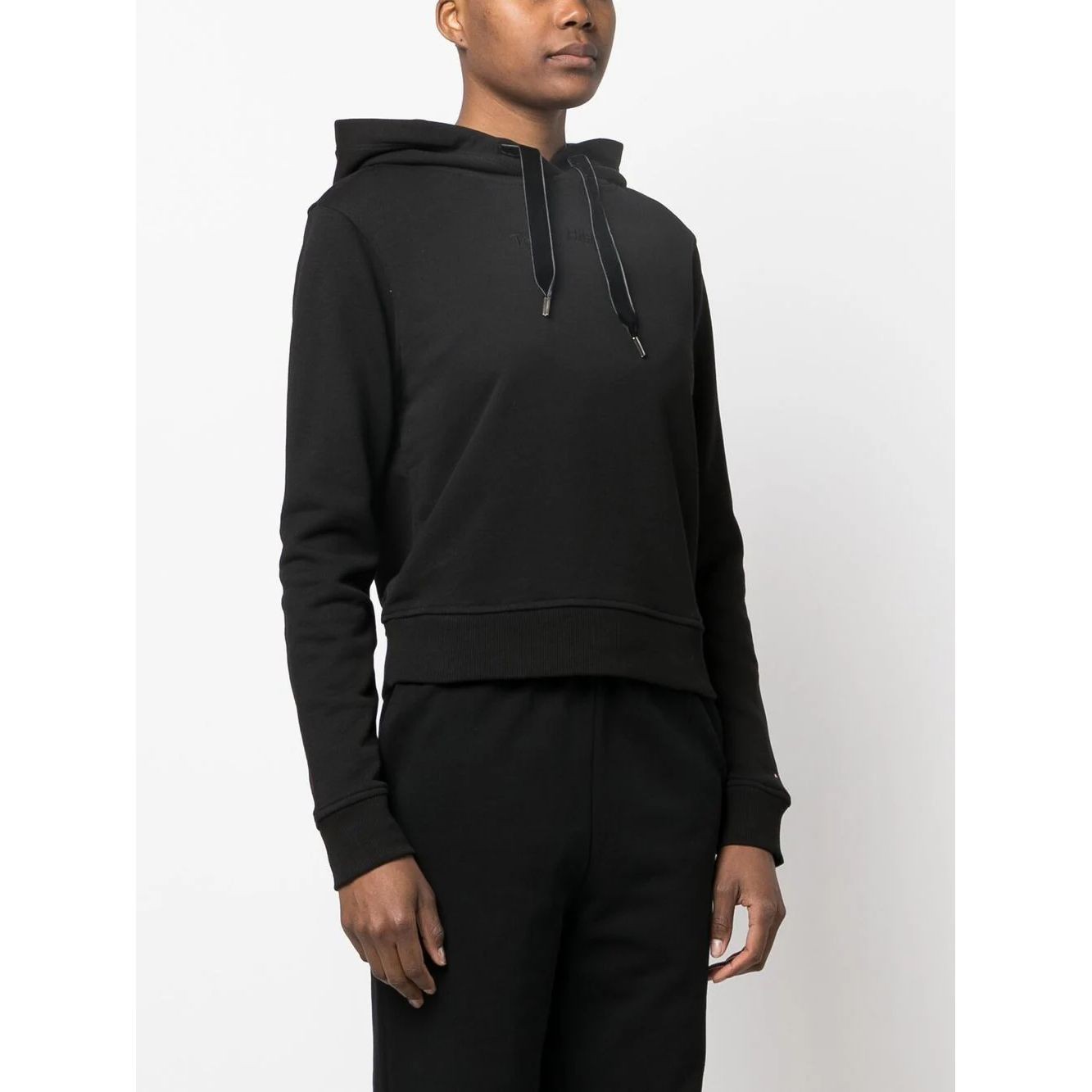 TOMMY HILFIGER Džemperis moterims, Žalia, Reg short vlvt trim hoodie 3
