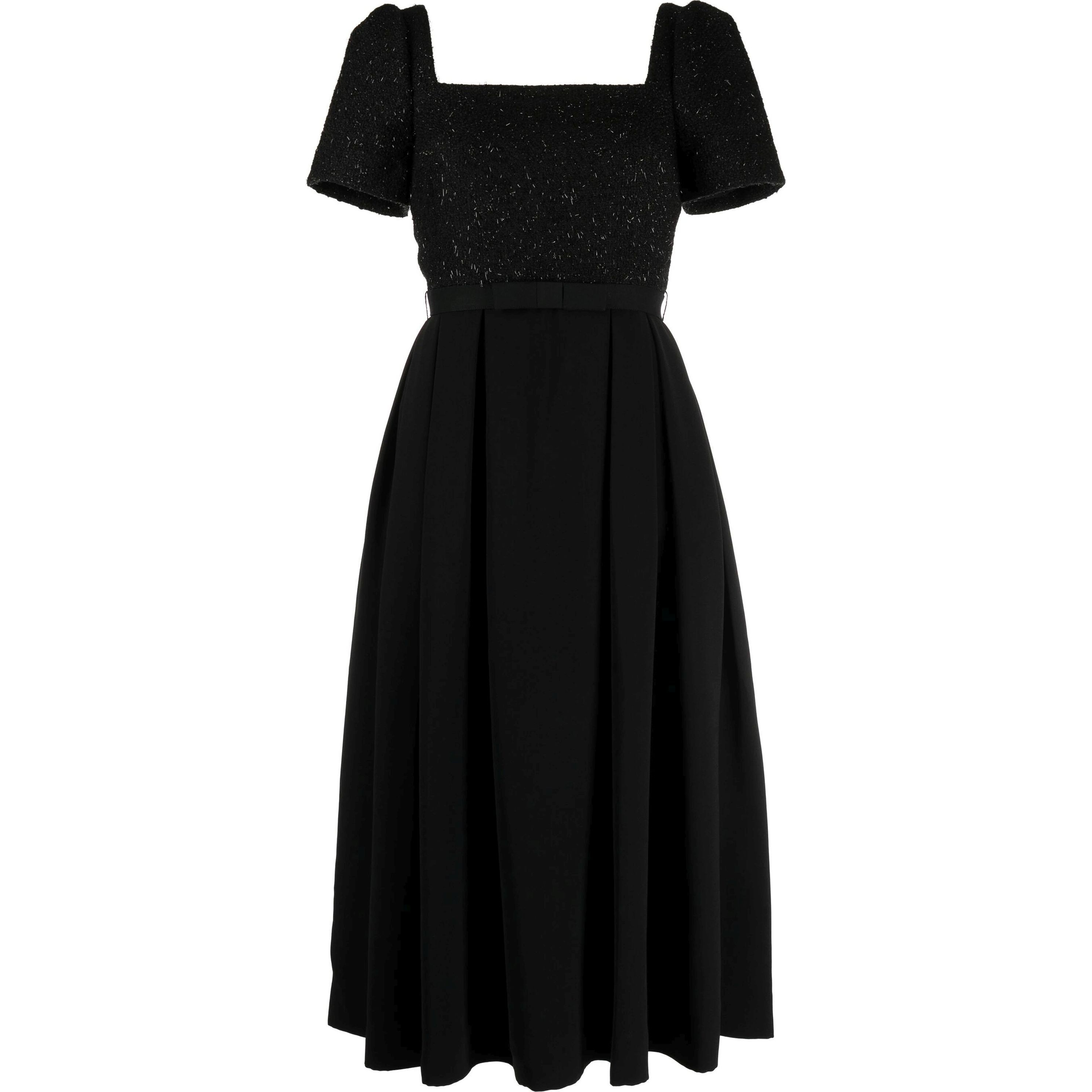 SELF PORTRAIT Midi suknelė moterims, Juoda, Black boucle midi dress