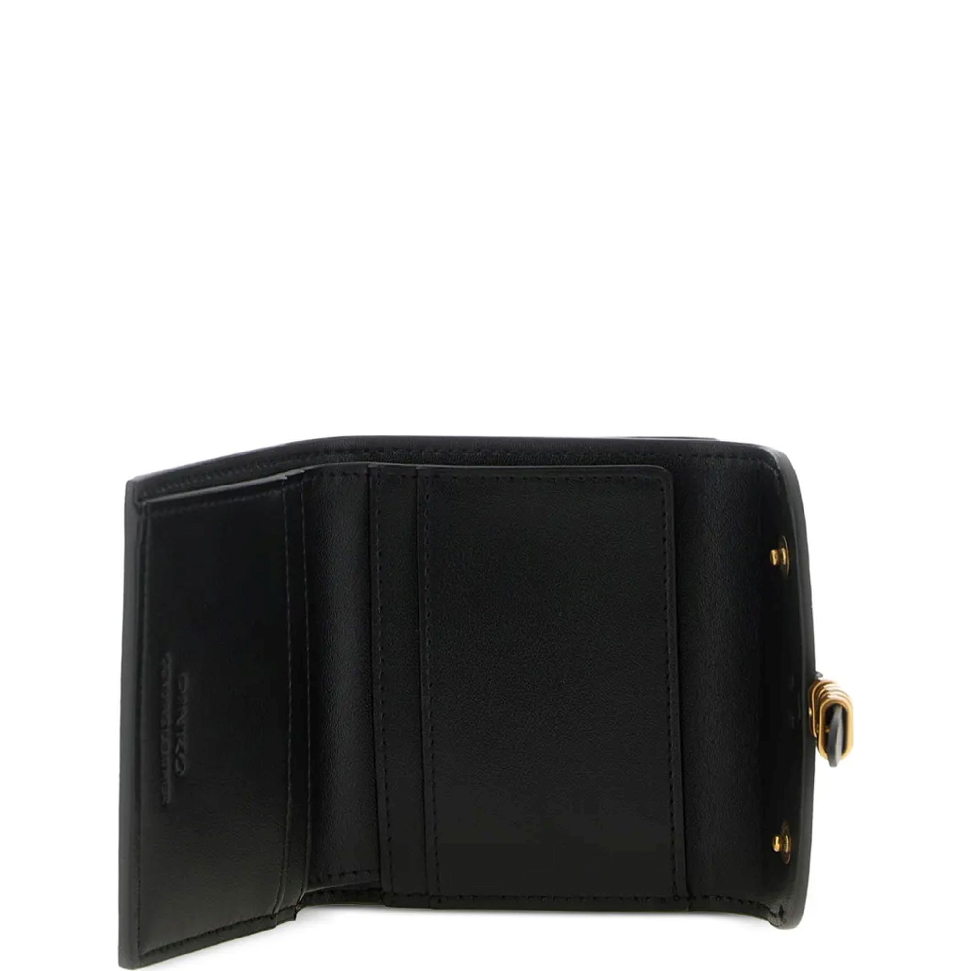 PINKO Piniginė moterims, Juoda, Saddle wallet vitello morbido 4