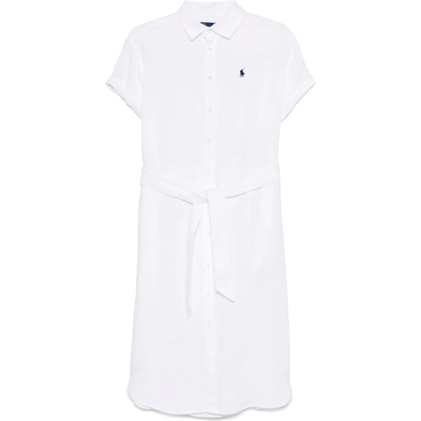 POLO RALPH LAUREN Midi suknelė moterims, Balta, Short sleeve-day dress