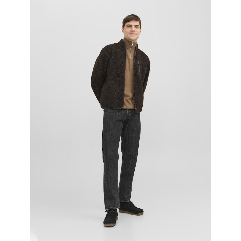 JACK & JONES Džemperis vyrams, Ruda, JJEEMIL KNIT HALF ZI 6
