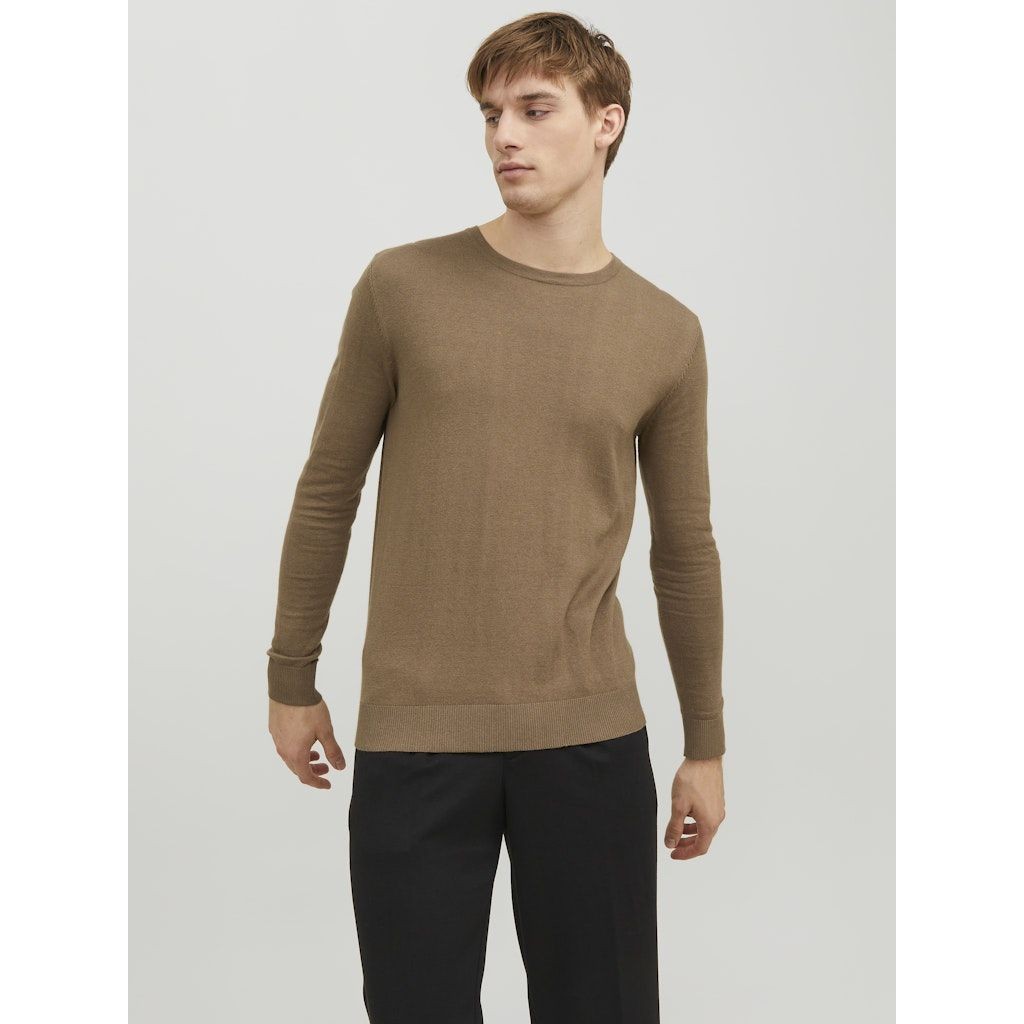 JACK & JONES Džemperis vyrams, Ruda, JJEEMIL KNIT CREW NE 3