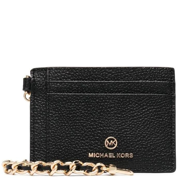 MICHAEL KORS Piniginė moterims, Juoda, Small leather chain card case 1