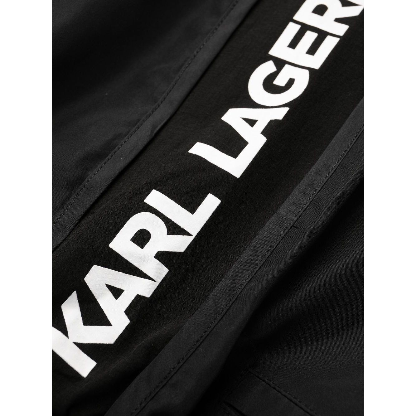 KARL LAGERFELD Apatinė kostiumėlio dalis vyrams, Juoda, Tape short boardshorts 3
