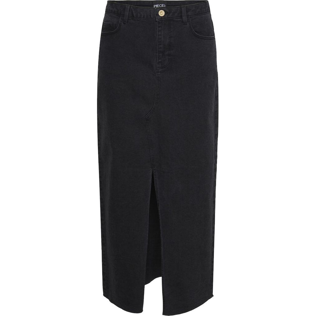 PIECES Midi sijonas moterims, Juoda, PCJESSIE HW ANKLE 1